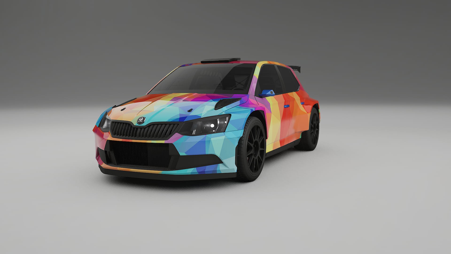 Škoda Fabia R5 6V VECTOR VIBE – Ontworpen Wrap PPF Kit van Printbaar Polyurethaanfolie