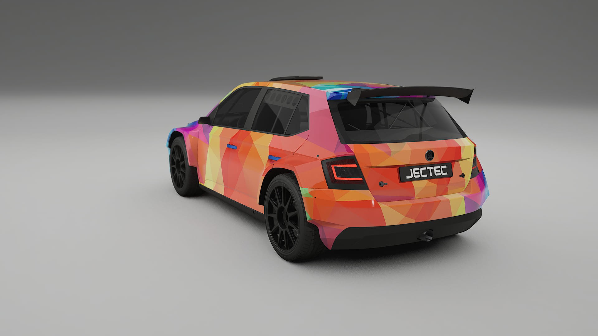 Škoda Fabia R5 6V VECTOR VIBE – Ontworpen Wrap PPF Kit van Printbaar Polyurethaanfolie