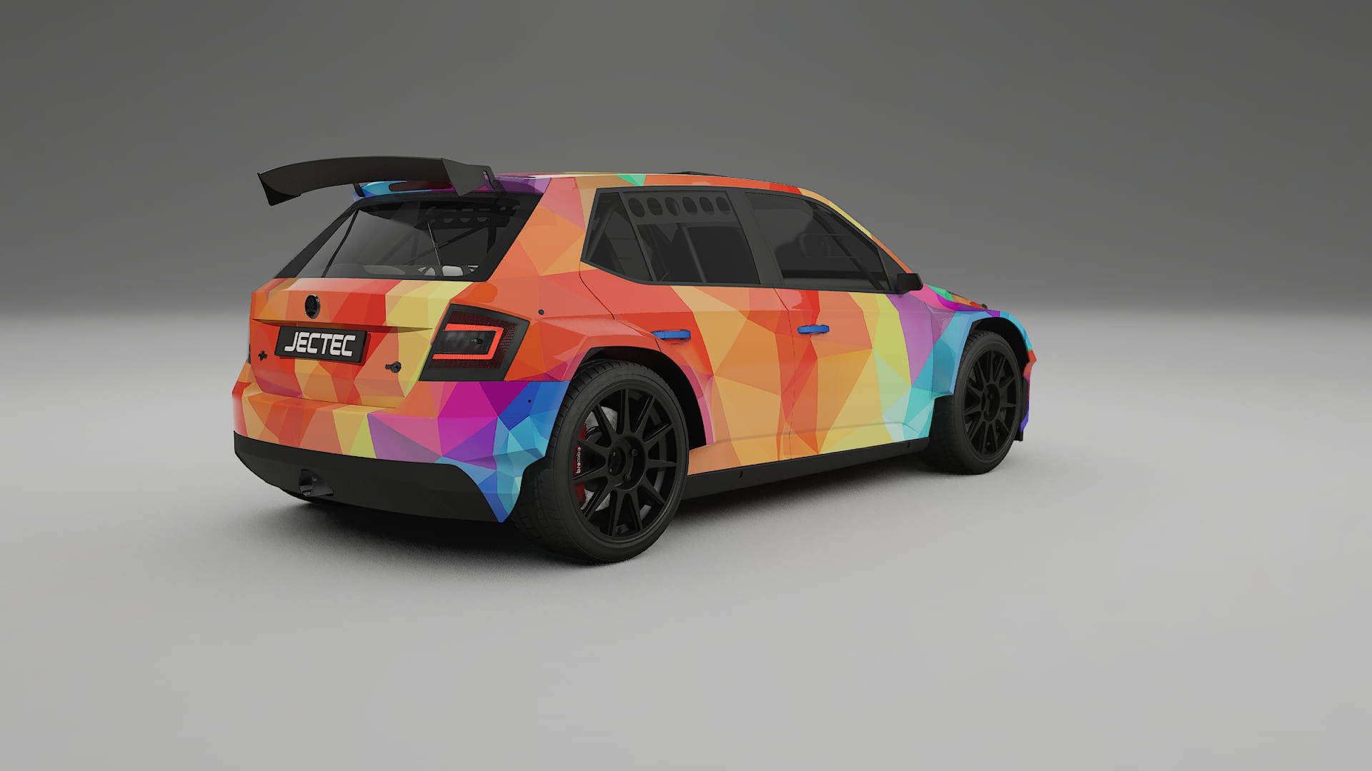 Škoda Fabia R5 6V VECTOR VIBE – Ontworpen Wrap PPF Kit van Printbaar Polyurethaanfolie