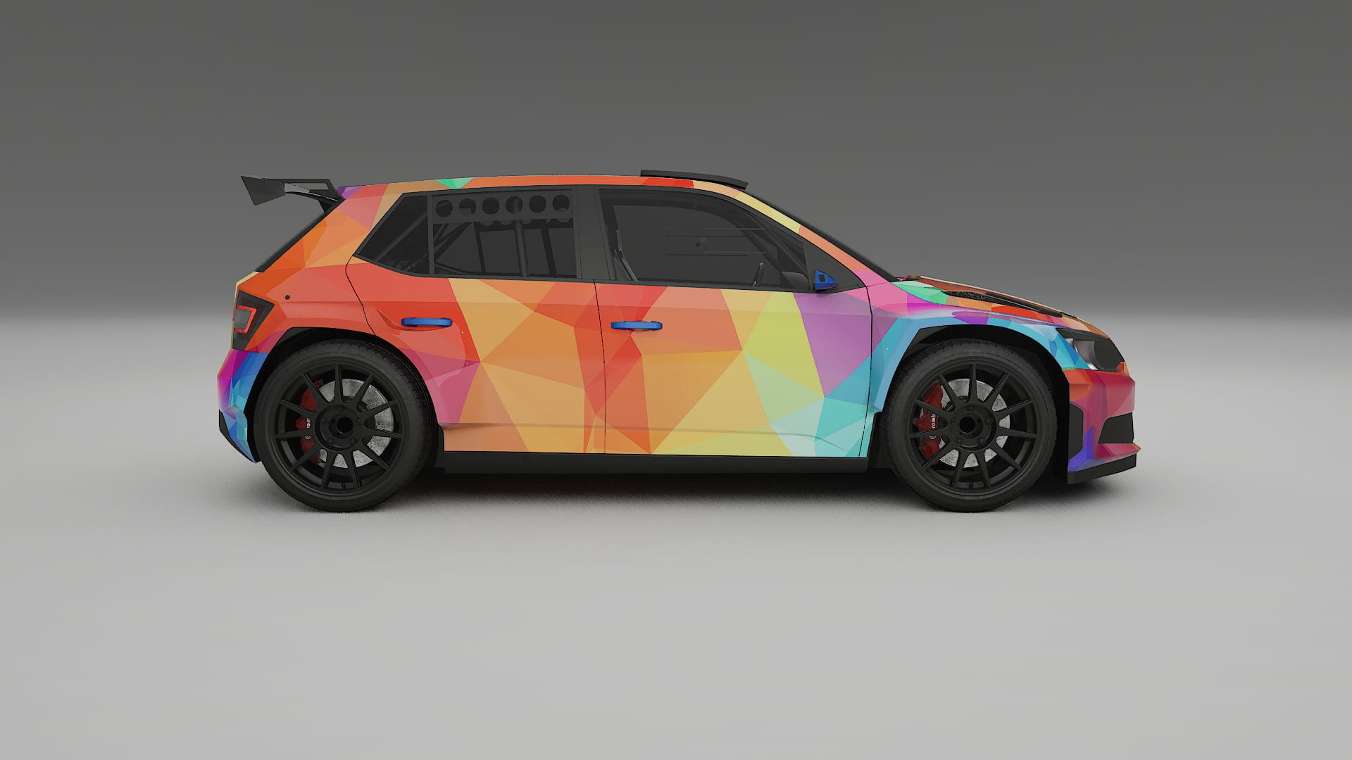 Škoda Fabia R5 6V VECTOR VIBE – Ontworpen Wrap PPF Kit van Printbaar Polyurethaanfolie
