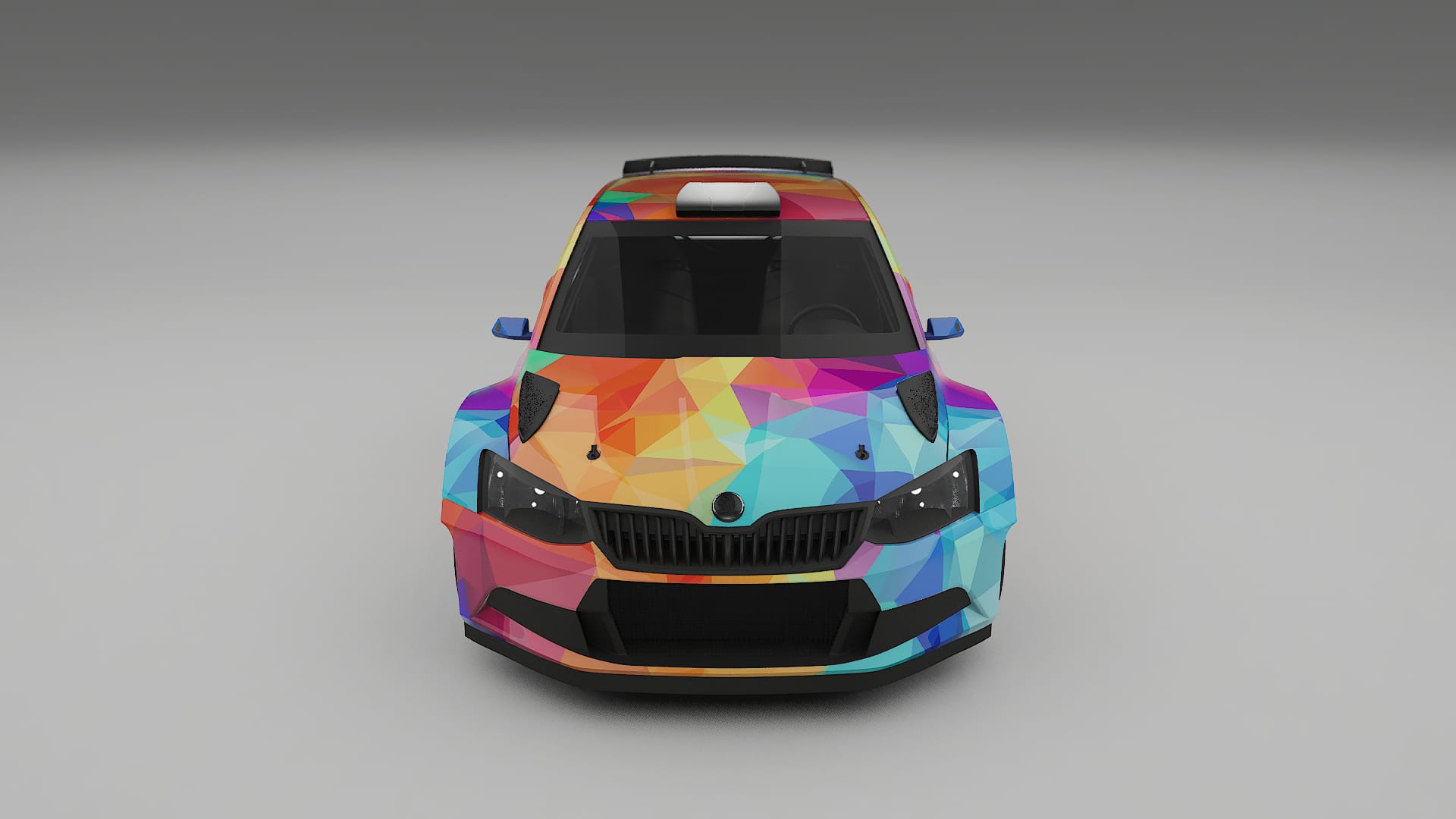 Škoda Fabia R5 6V VECTOR VIBE – Ontworpen Wrap PPF Kit van Printbaar Polyurethaanfolie