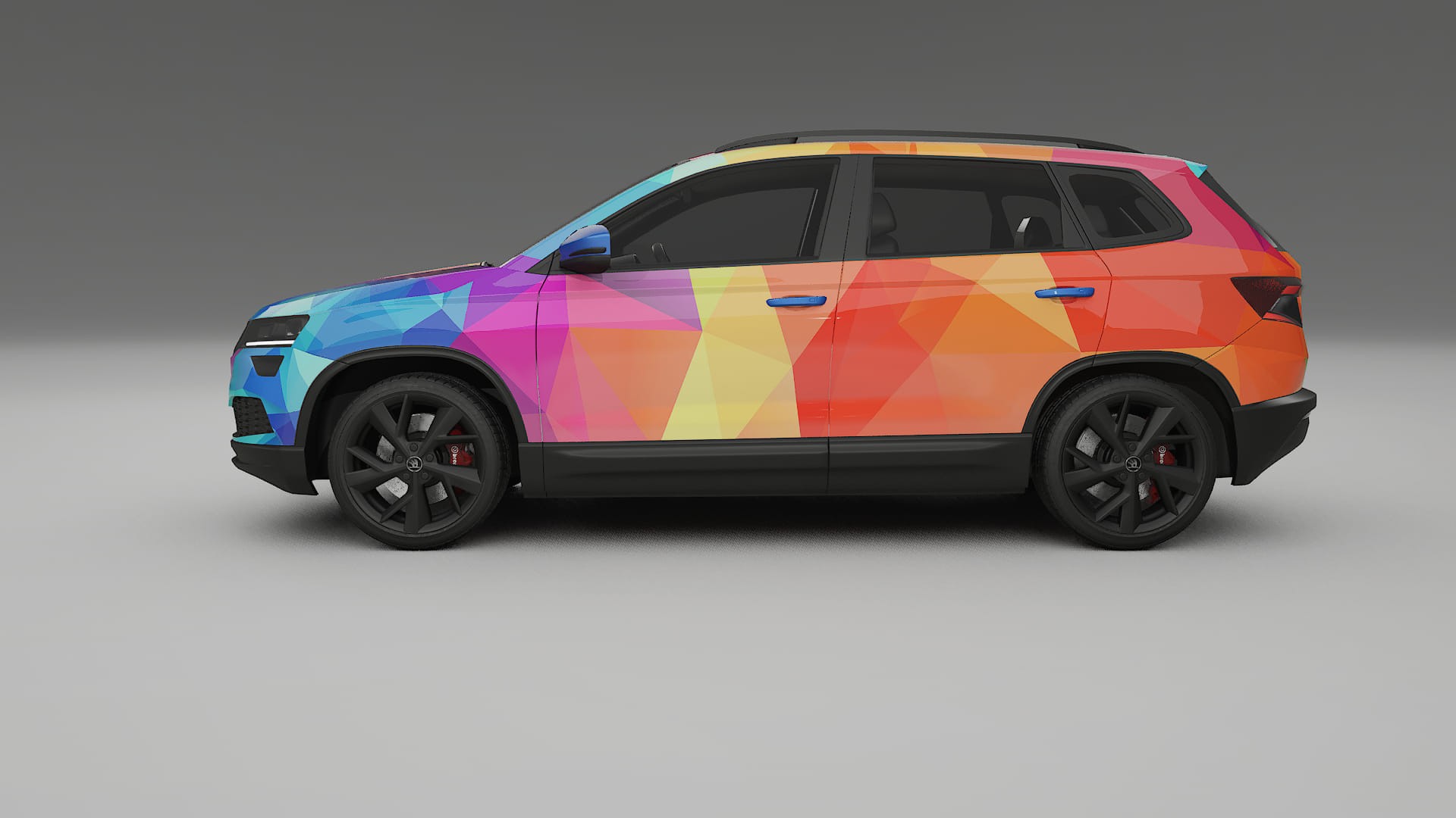 Škoda Karoq NU7 VECTOR VIBE – Ontworpen Wrap PPF Kit van Printbaar Polyurethaanfolie