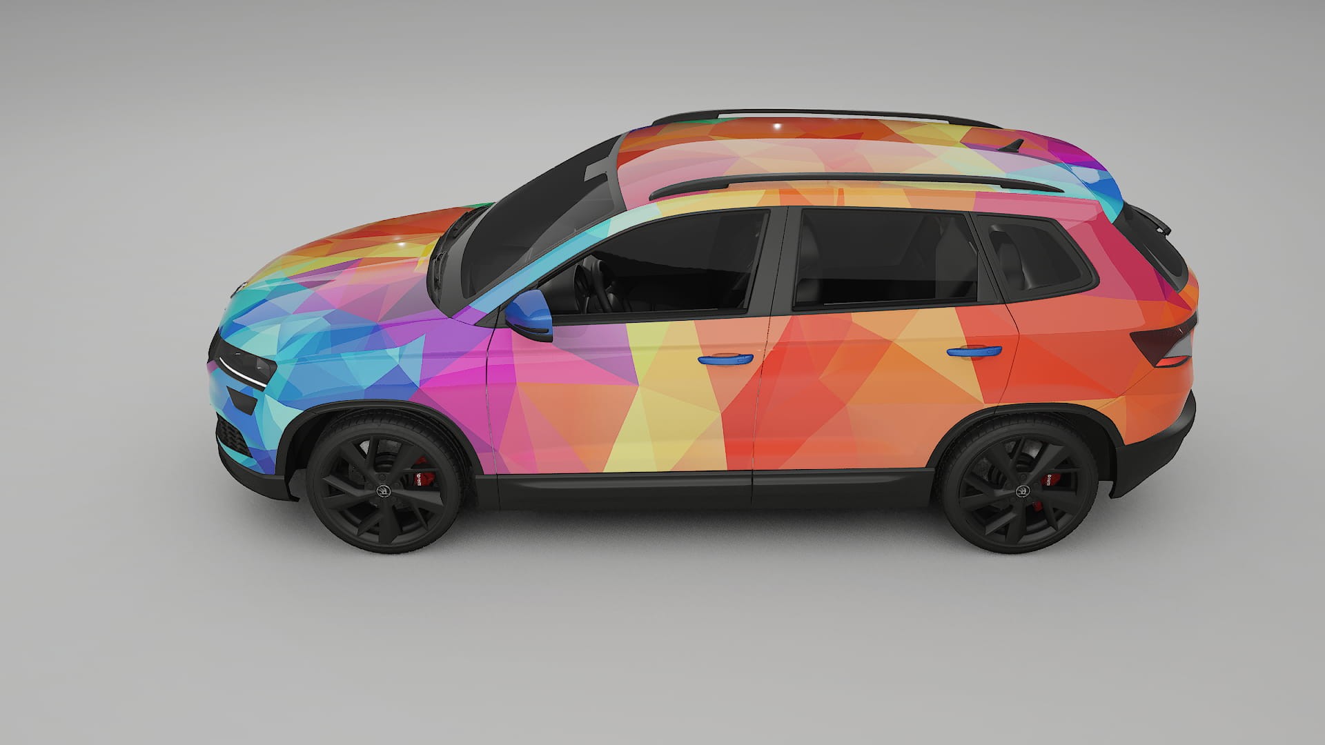 Škoda Karoq NU7 VECTOR VIBE – Ontworpen Wrap PPF Kit van Printbaar Polyurethaanfolie