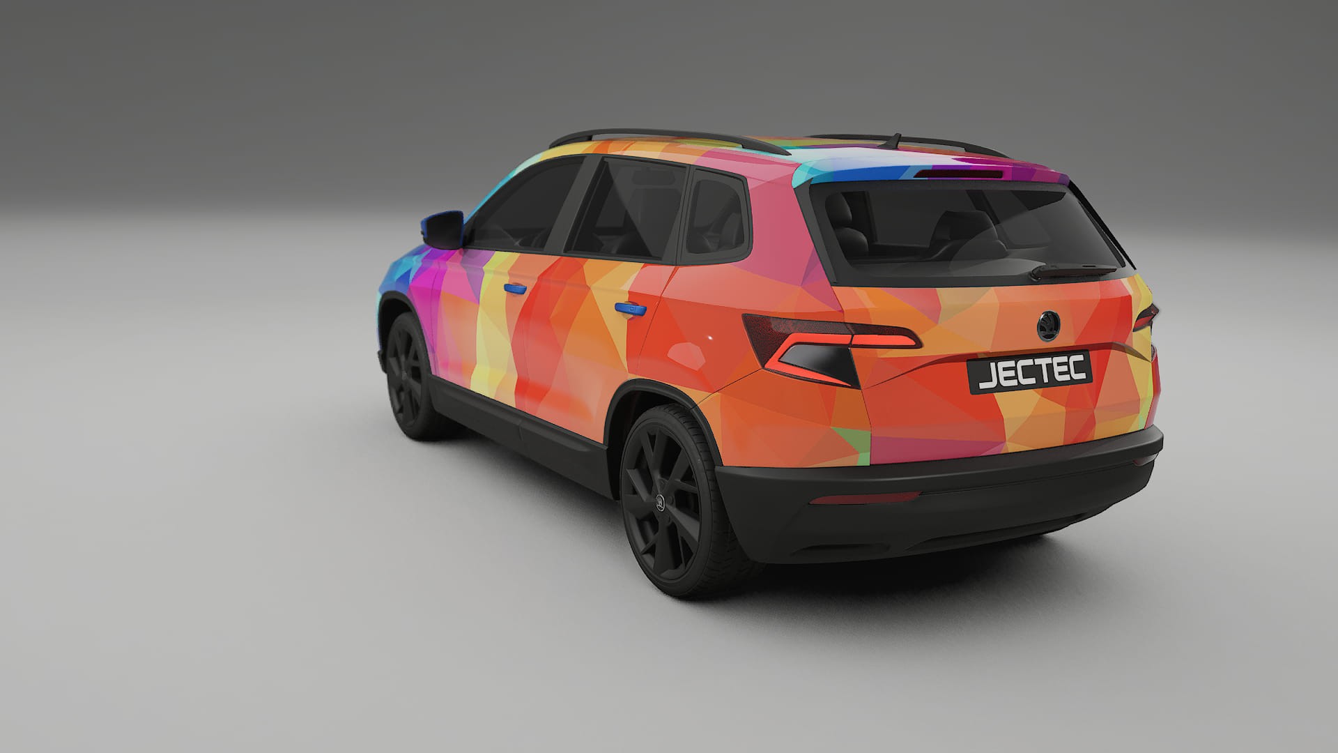 Škoda Karoq NU7 VECTOR VIBE – Ontworpen Wrap PPF Kit van Printbaar Polyurethaanfolie