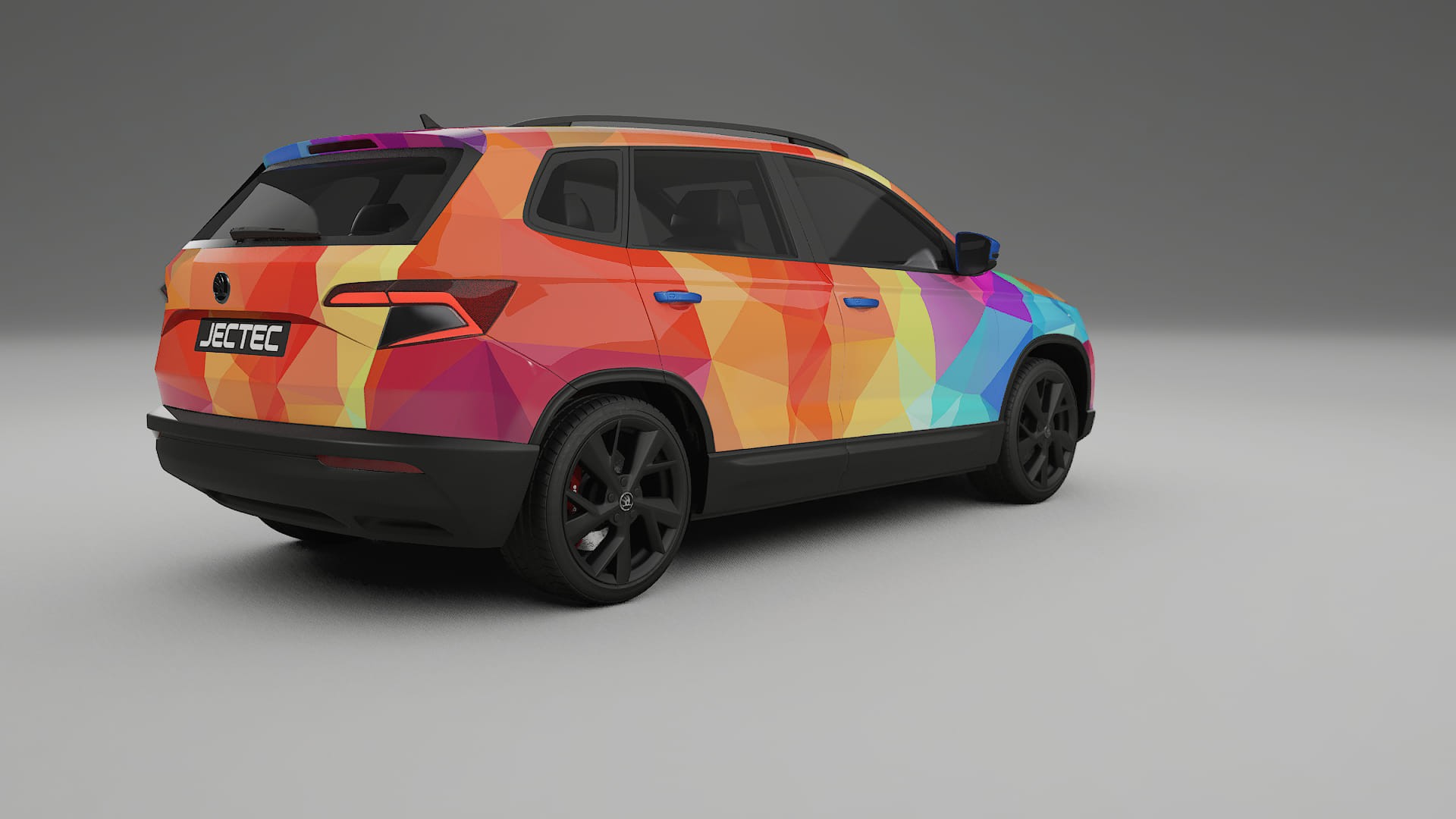 Škoda Karoq NU7 VECTOR VIBE – Ontworpen Wrap PPF Kit van Printbaar Polyurethaanfolie
