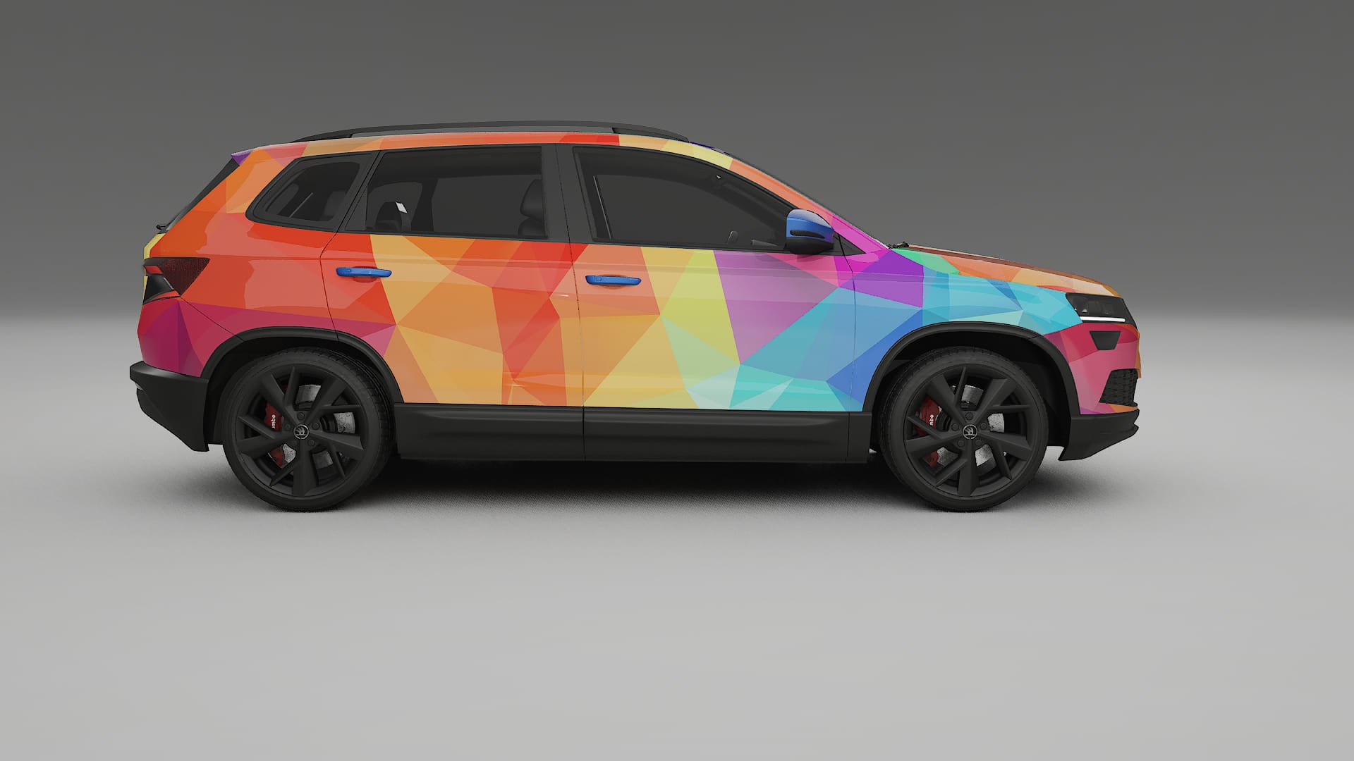 Škoda Karoq NU7 VECTOR VIBE – Ontworpen Wrap PPF Kit van Printbaar Polyurethaanfolie