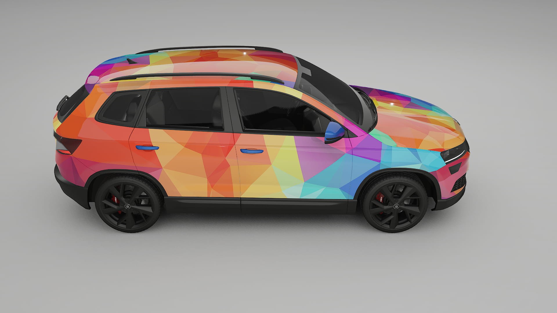 Škoda Karoq NU7 VECTOR VIBE – Ontworpen Wrap PPF Kit van Printbaar Polyurethaanfolie