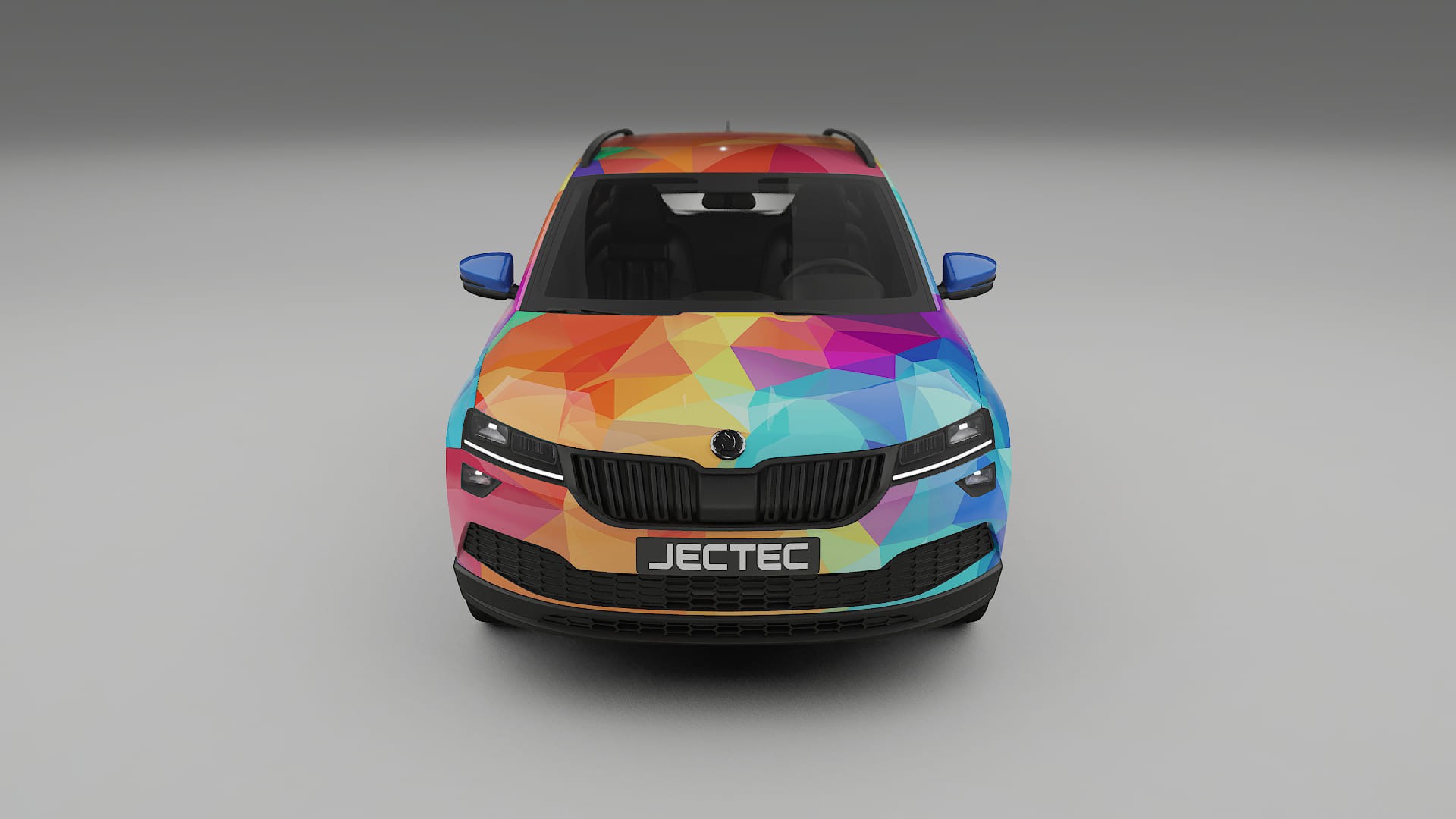 Škoda Karoq NU7 VECTOR VIBE – Ontworpen Wrap PPF Kit van Printbaar Polyurethaanfolie