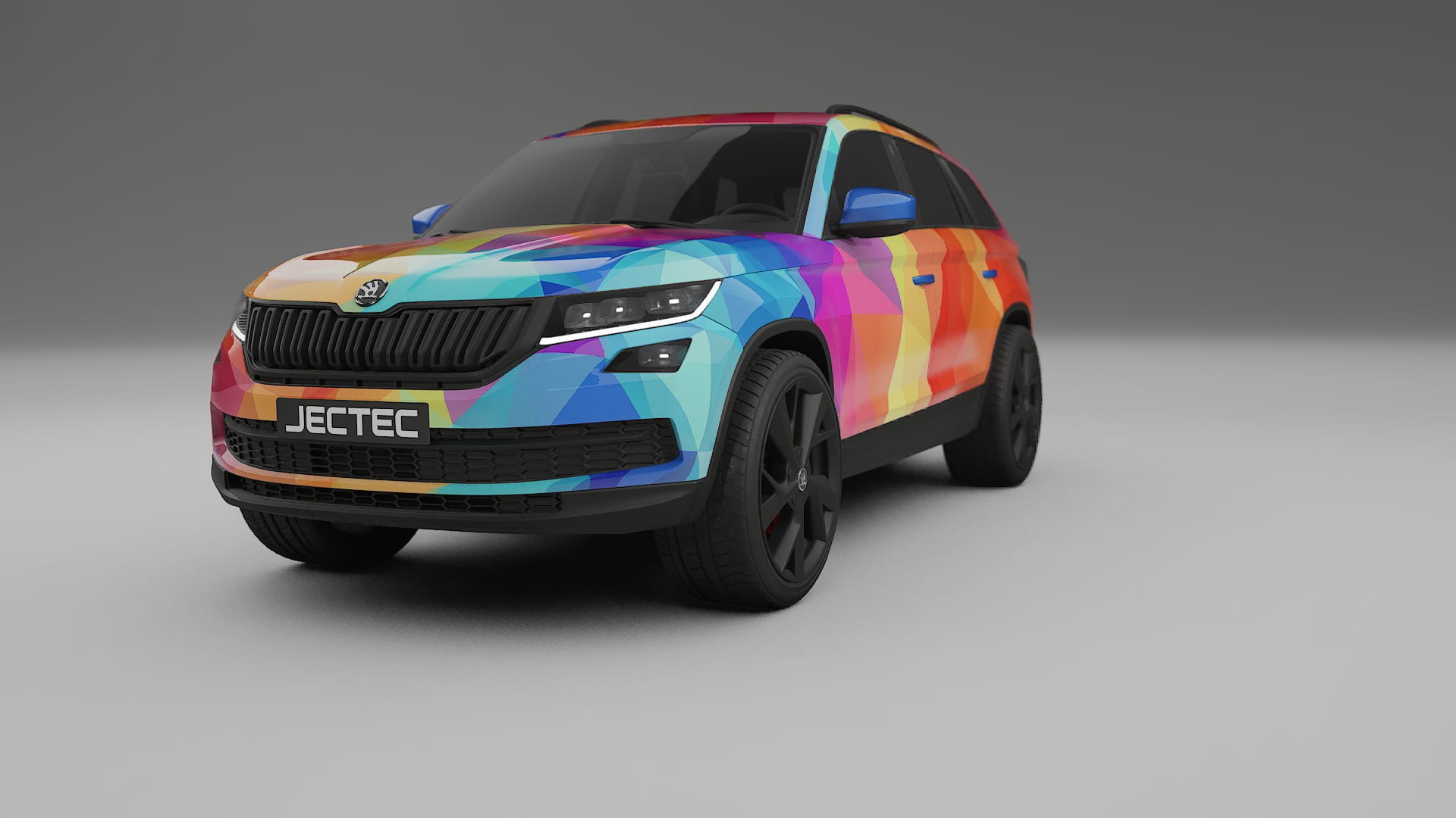 Škoda Kodiaq NS7 VECTOR VIBE – Ontworpen Wrap PPF Kit van Printbaar Polyurethaanfolie