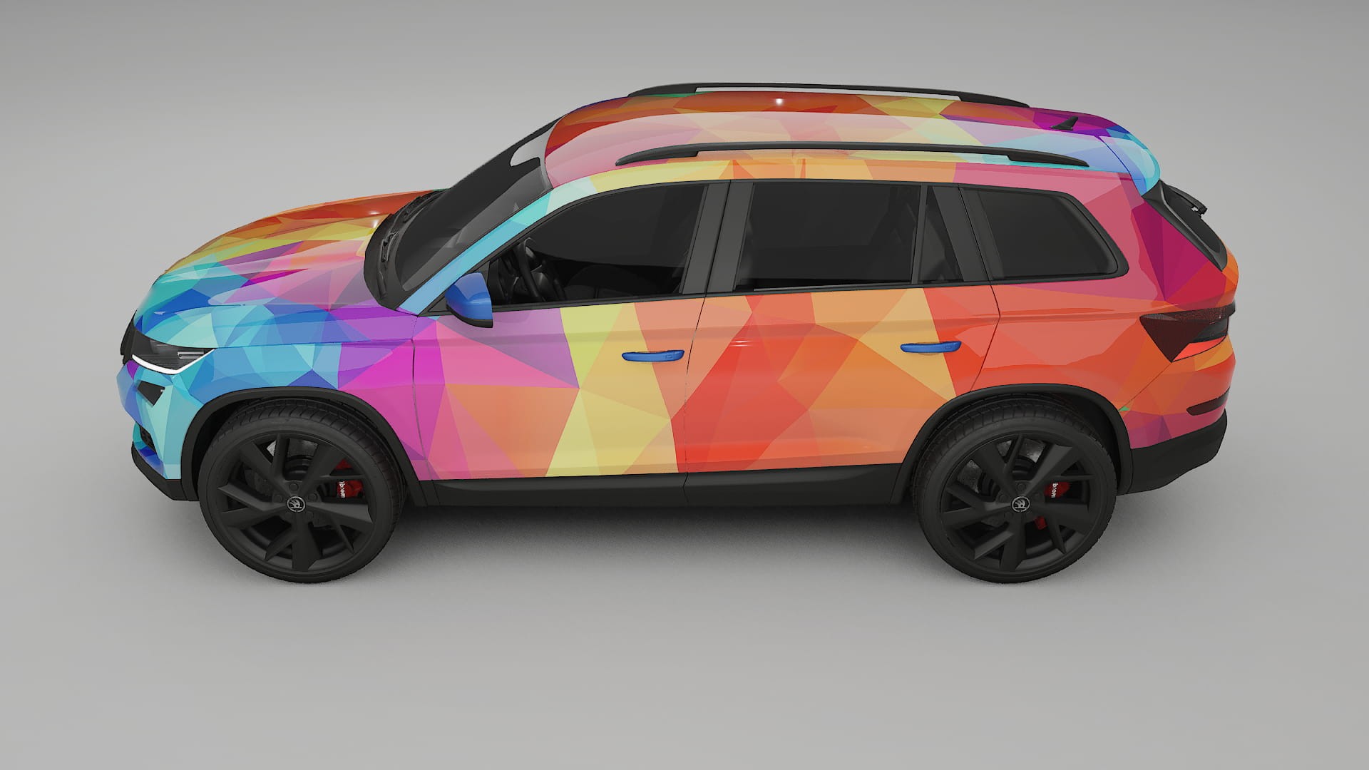 Škoda Kodiaq NS7 VECTOR VIBE – Ontworpen Wrap PPF Kit van Printbaar Polyurethaanfolie