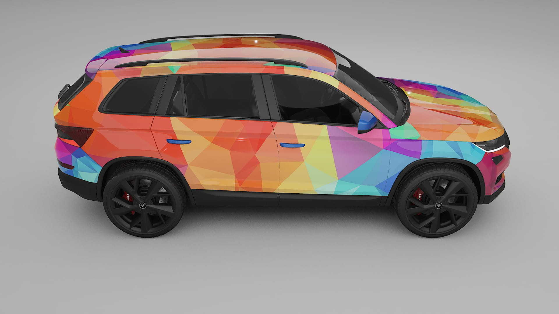 Škoda Kodiaq NS7 VECTOR VIBE – Ontworpen Wrap PPF Kit van Printbaar Polyurethaanfolie