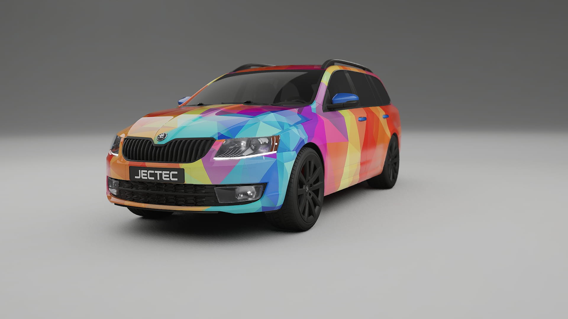 Škoda Octavia combi 5E VECTOR VIBE – Ontworpen Wrap PPF Kit van Printbaar Polyurethaanfolie