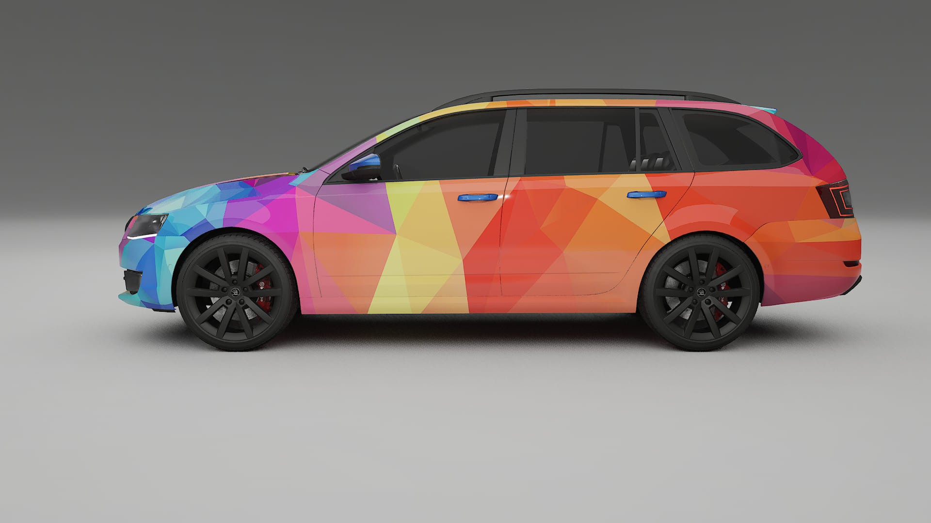 Škoda Octavia combi 5E VECTOR VIBE – Ontworpen Wrap PPF Kit van Printbaar Polyurethaanfolie