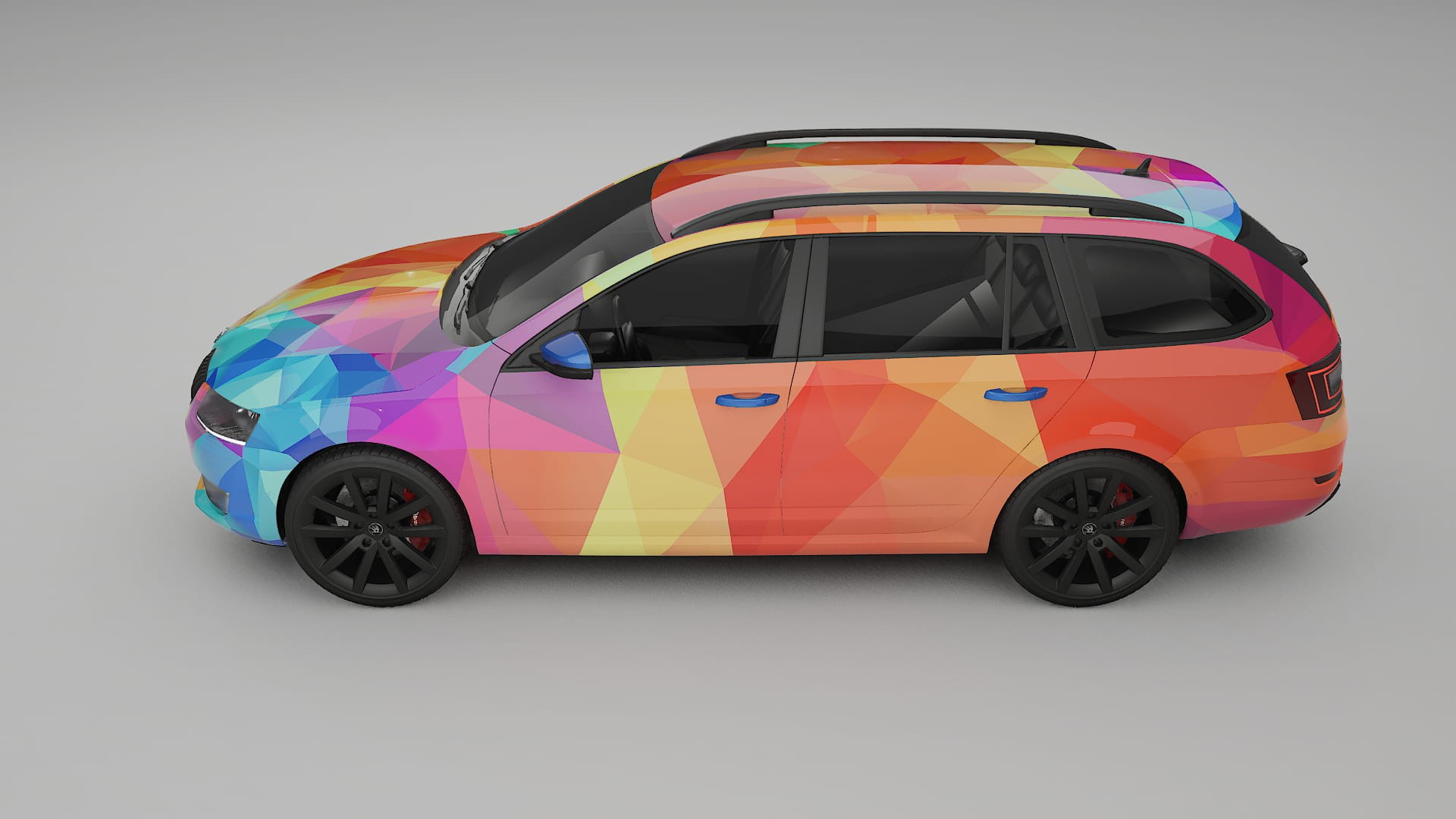 Škoda Octavia combi 5E VECTOR VIBE – Ontworpen Wrap PPF Kit van Printbaar Polyurethaanfolie