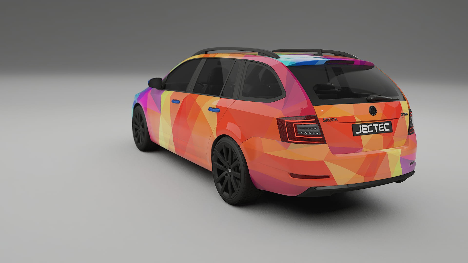 Škoda Octavia combi 5E VECTOR VIBE – Ontworpen Wrap PPF Kit van Printbaar Polyurethaanfolie