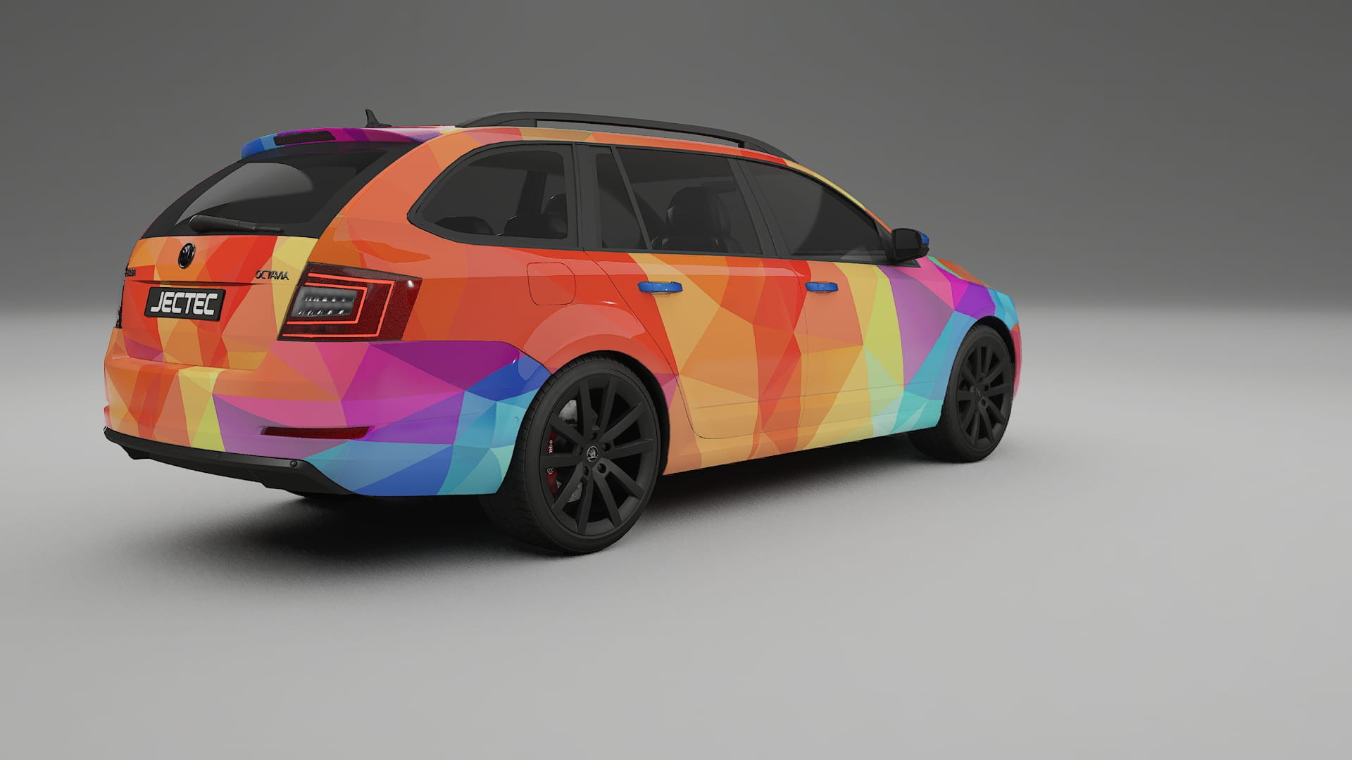 Škoda Octavia combi 5E VECTOR VIBE – Ontworpen Wrap PPF Kit van Printbaar Polyurethaanfolie