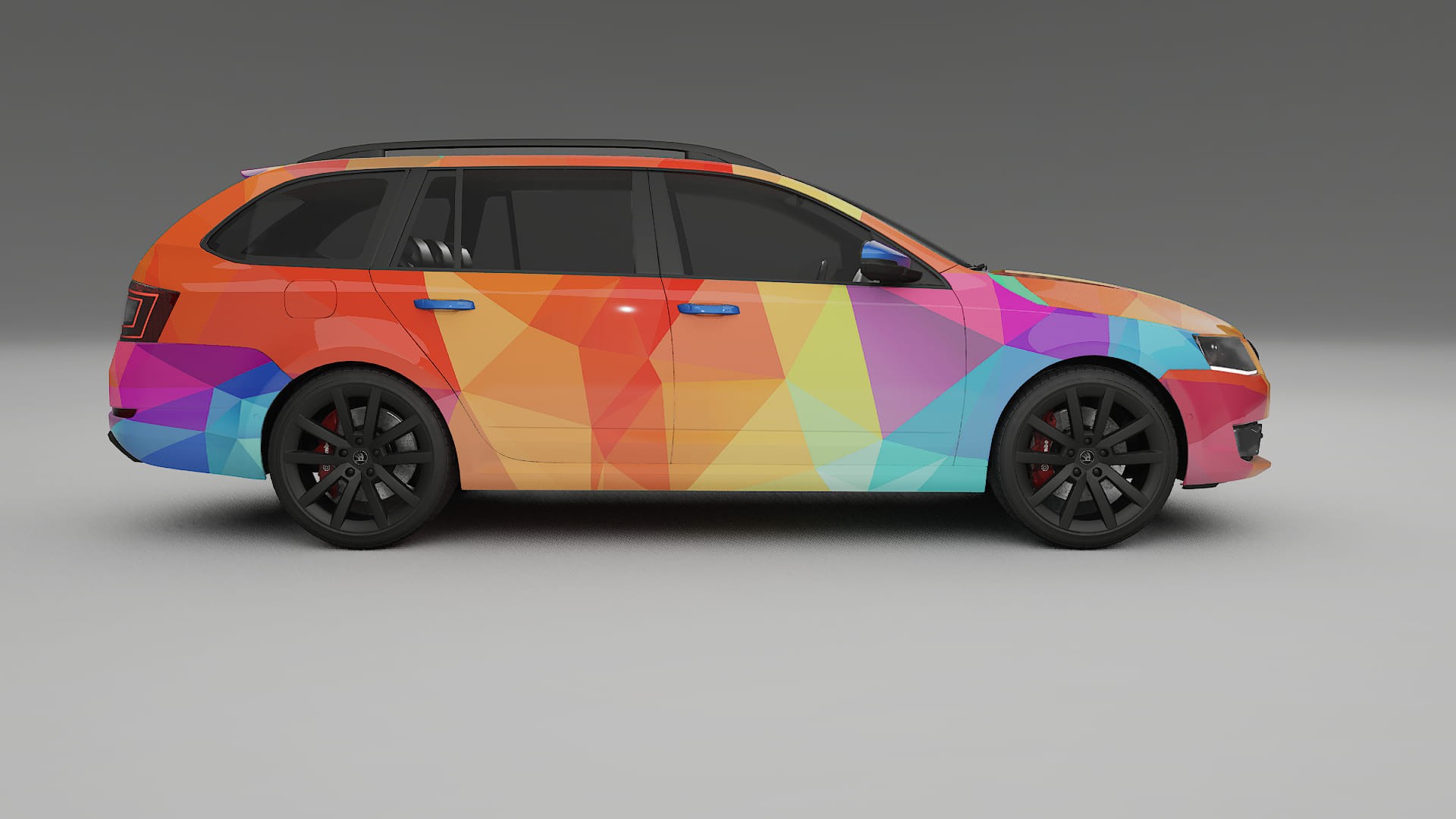 Škoda Octavia combi 5E VECTOR VIBE – Ontworpen Wrap PPF Kit van Printbaar Polyurethaanfolie