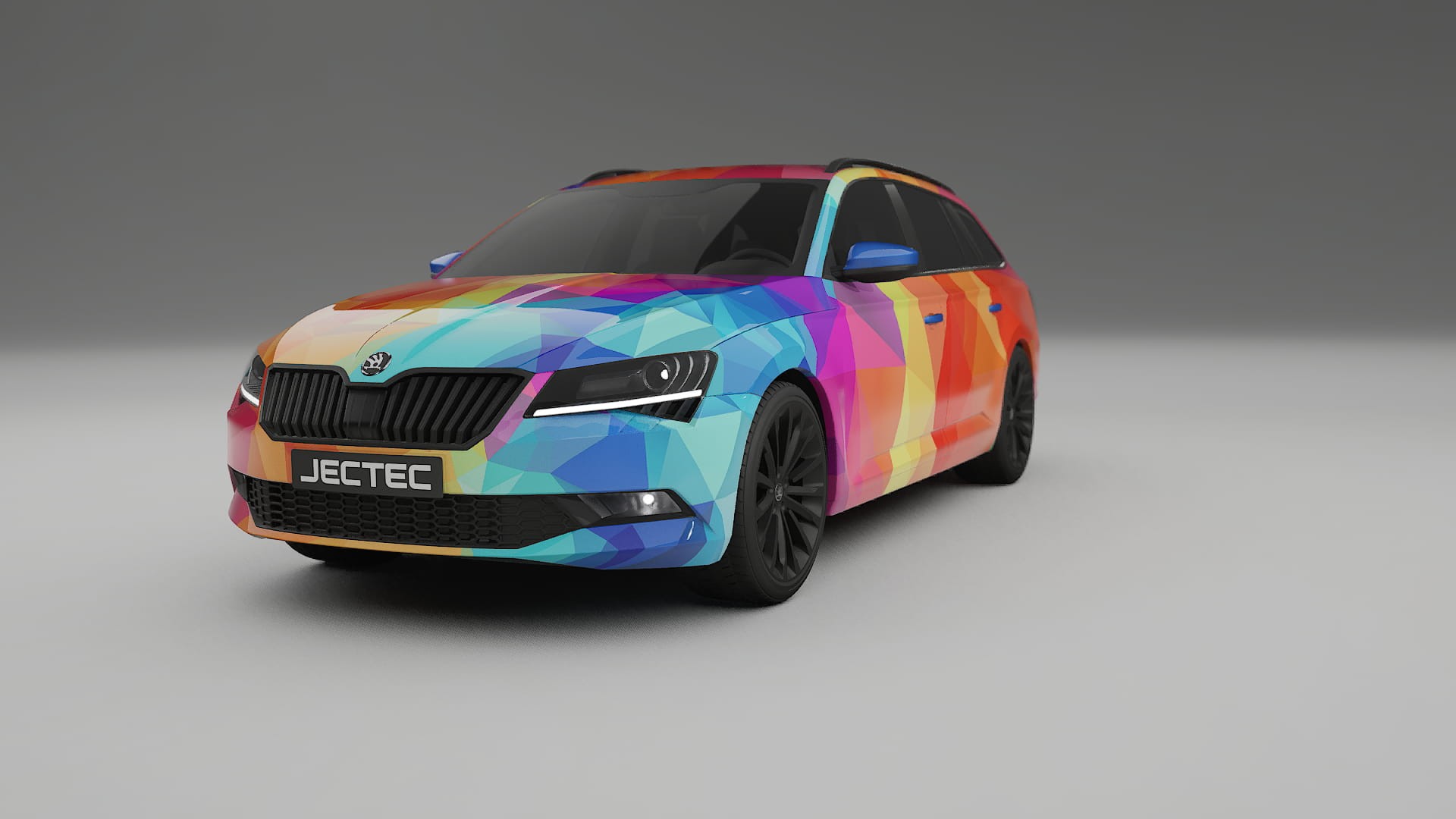 Škoda Superb B8 VECTOR VIBE – Ontworpen Wrap PPF Kit van Printbaar Polyurethaanfolie