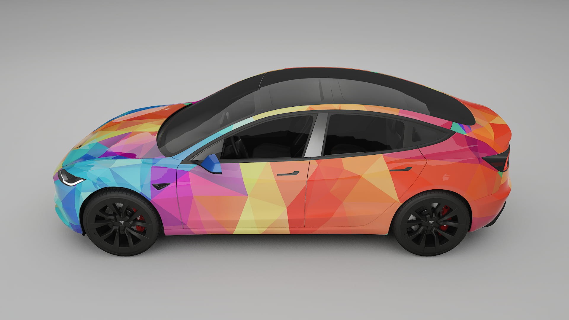 Tesla Model 3 Highland VECTOR VIBE – Ontworpen Wrap PPF Kit van Printbaar Polyurethaanfolie