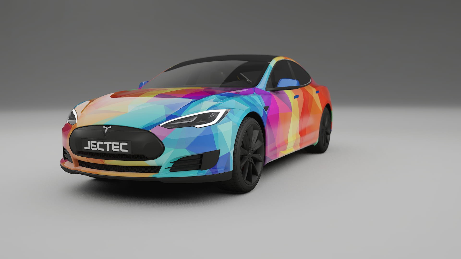 Tesla Model-S VECTOR VIBE – Ontworpen Wrap PPF Kit van Printbaar Polyurethaanfolie