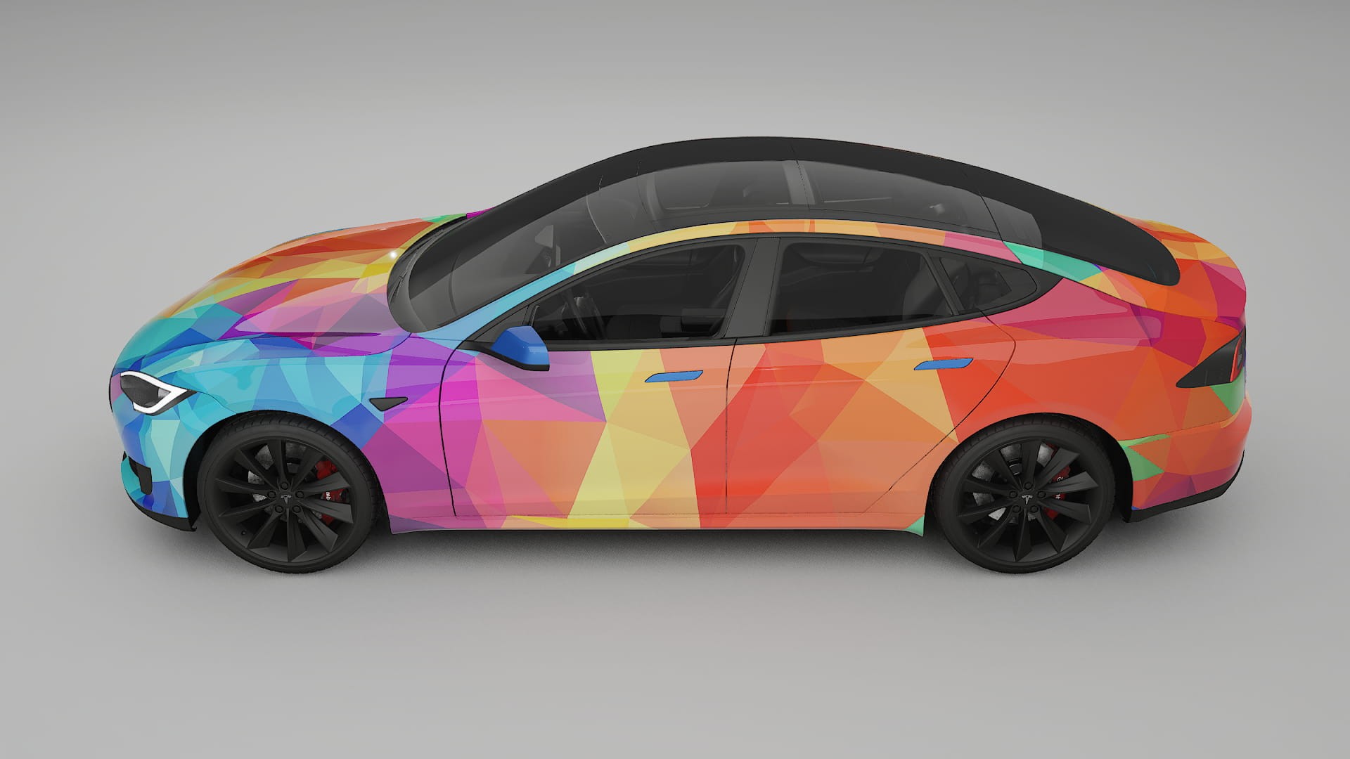 Tesla Model-S VECTOR VIBE – Ontworpen Wrap PPF Kit van Printbaar Polyurethaanfolie