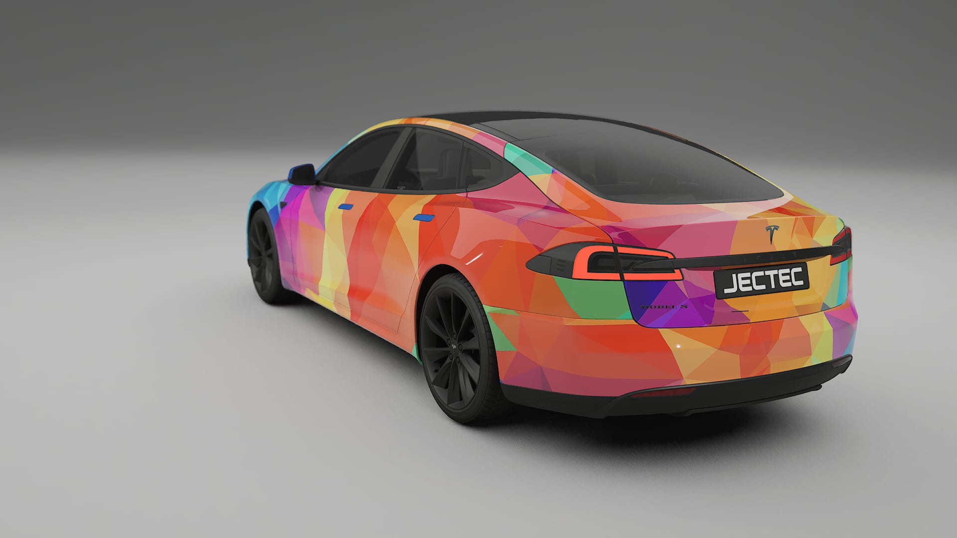Tesla Model-S VECTOR VIBE – Ontworpen Wrap PPF Kit van Printbaar Polyurethaanfolie
