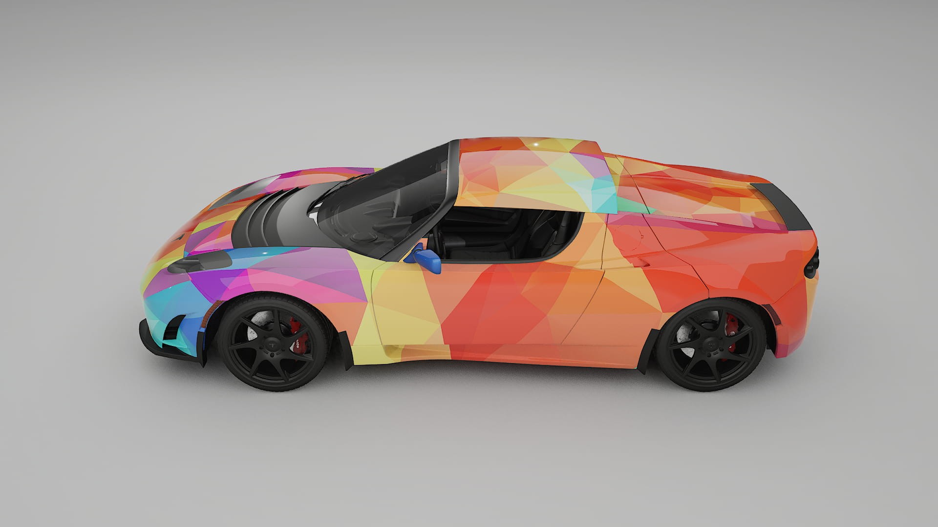 Tesla Roadster 2.5 VECTOR VIBE – Ontworpen Wrap PPF Kit van Printbaar Polyurethaanfolie