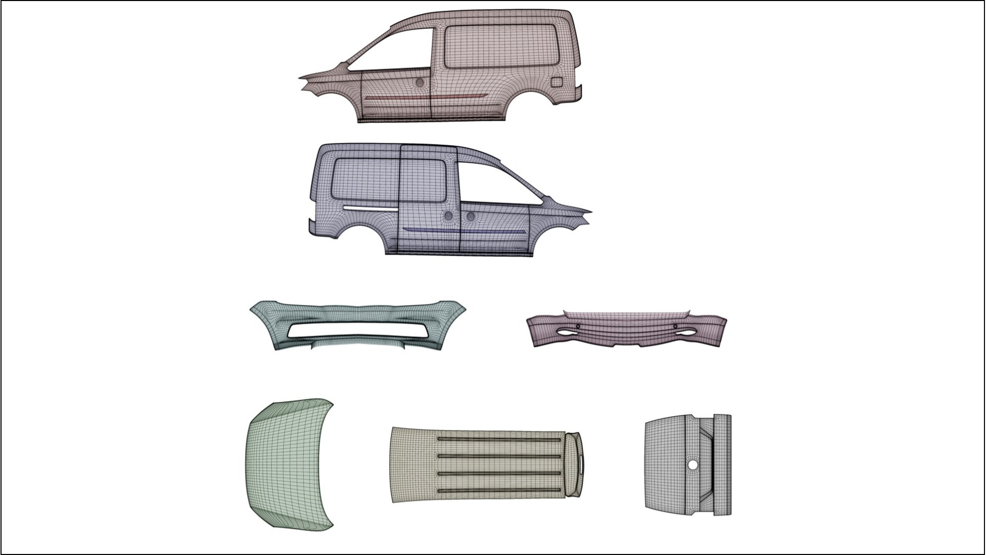 VW Caddy Maxi SB VECTOR VIBE – Ontworpen Wrap PPF Kit van Printbaar Polyurethaanfolie