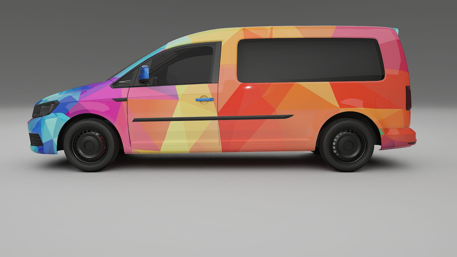 VW Caddy Maxi SB VECTOR VIBE – Ontworpen Wrap PPF Kit van Printbaar Polyurethaanfolie