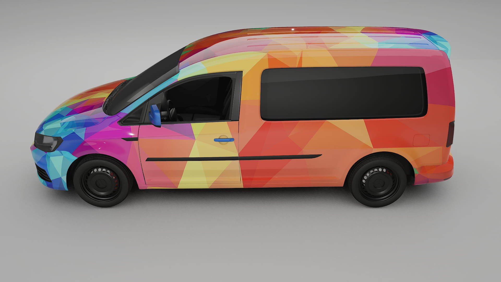 VW Caddy Maxi SB VECTOR VIBE – Ontworpen Wrap PPF Kit van Printbaar Polyurethaanfolie
