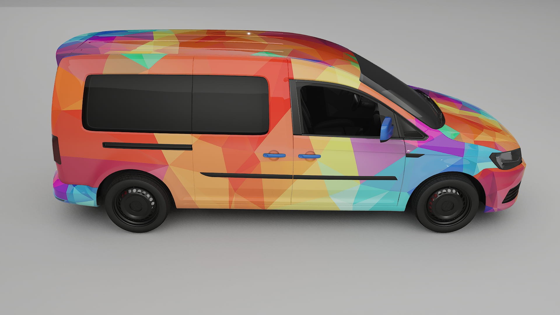 VW Caddy Maxi SB VECTOR VIBE – Ontworpen Wrap PPF Kit van Printbaar Polyurethaanfolie