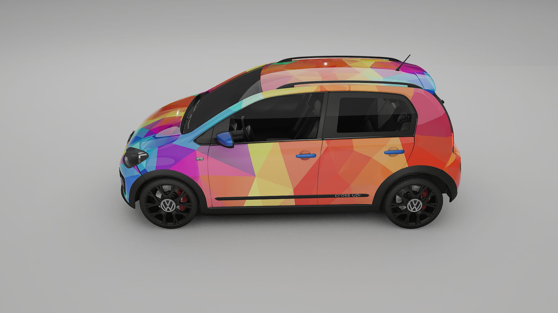 VW Cross Up VECTOR VIBE – Ontworpen Wrap PPF Kit van Printbaar Polyurethaanfolie