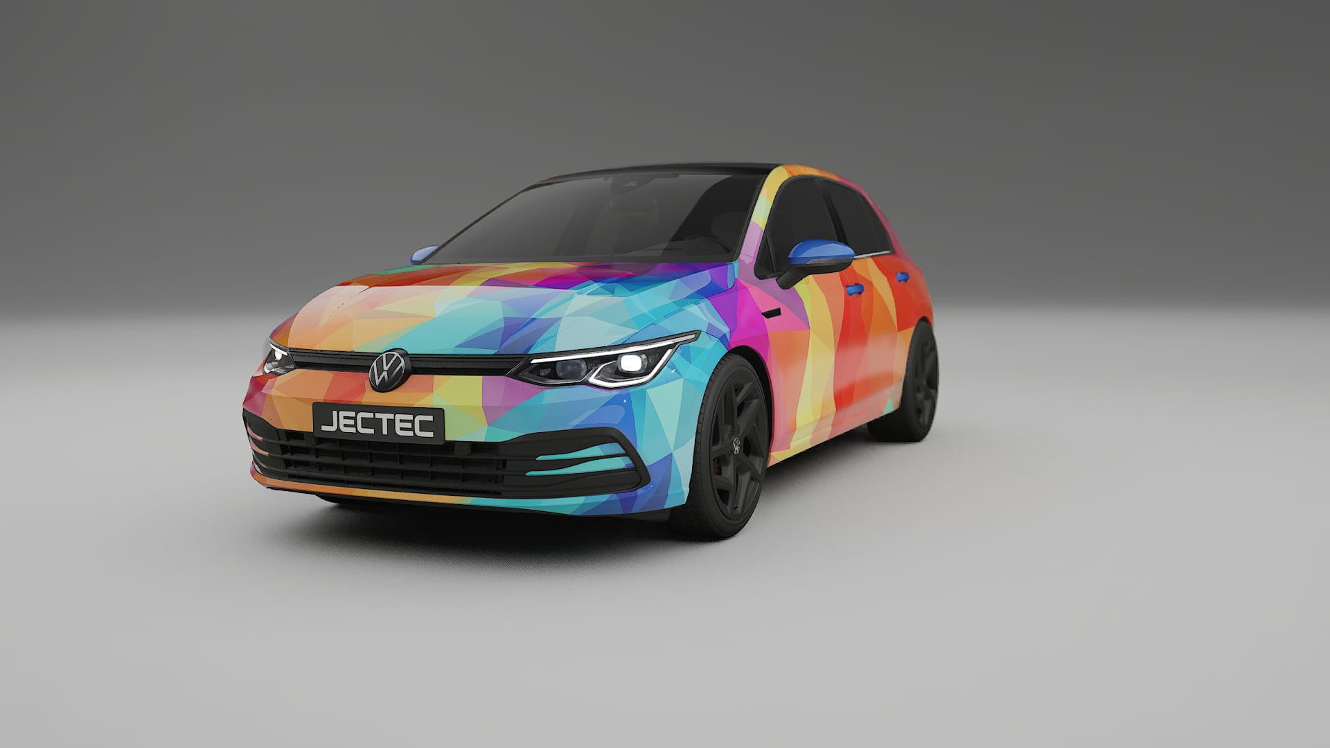 VW Golf Mk8 VECTOR VIBE – Ontworpen Wrap PPF Kit van Printbaar Polyurethaanfolie