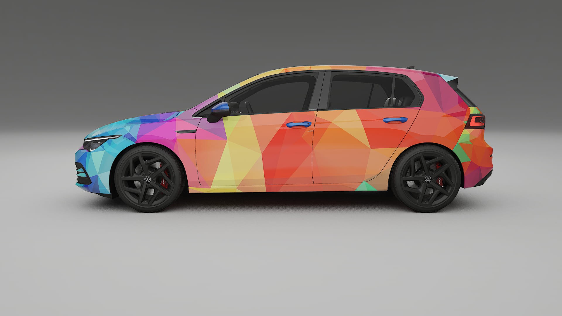 VW Golf Mk8 VECTOR VIBE – Ontworpen Wrap PPF Kit van Printbaar Polyurethaanfolie