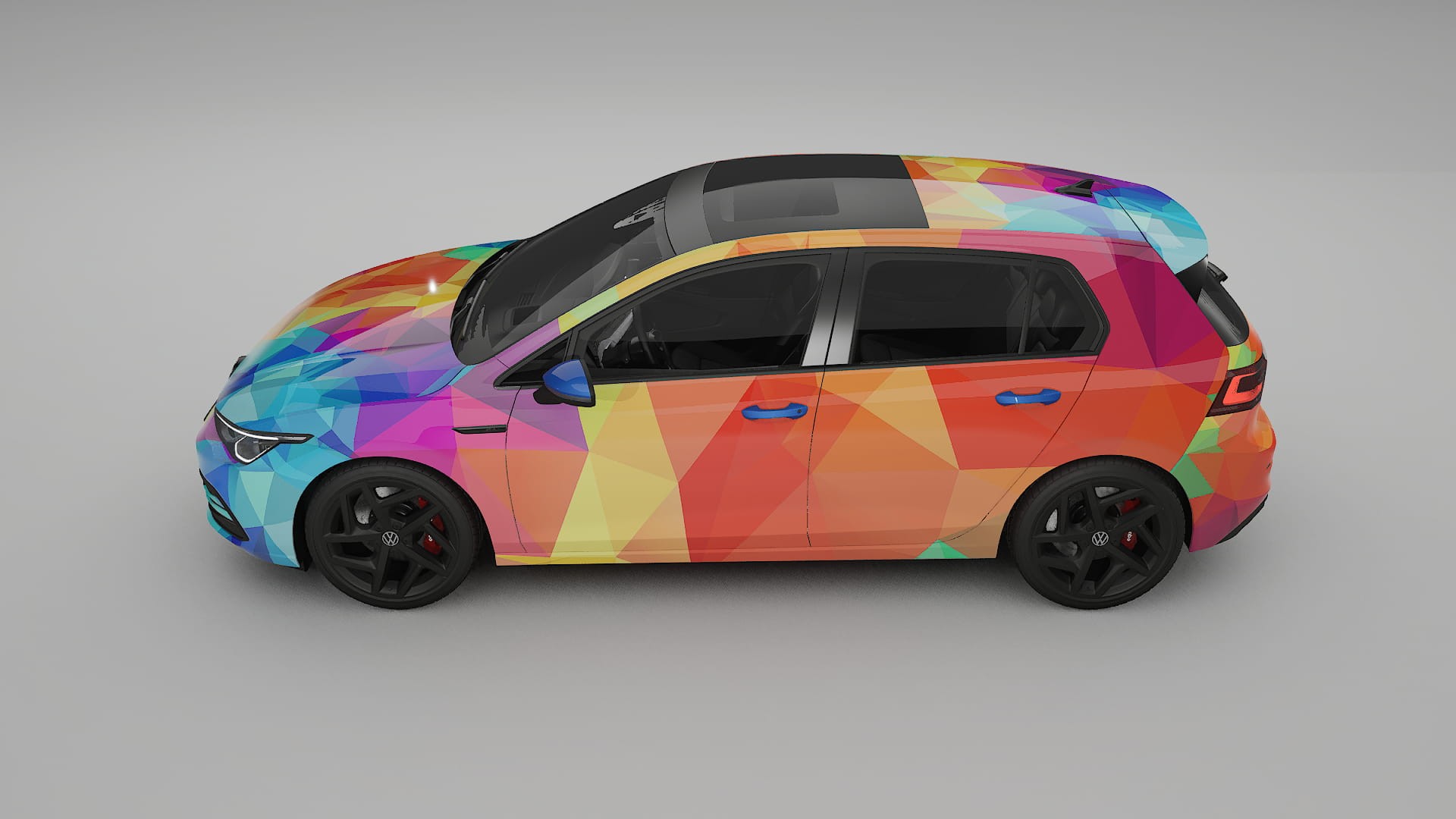 VW Golf Mk8 VECTOR VIBE – Ontworpen Wrap PPF Kit van Printbaar Polyurethaanfolie