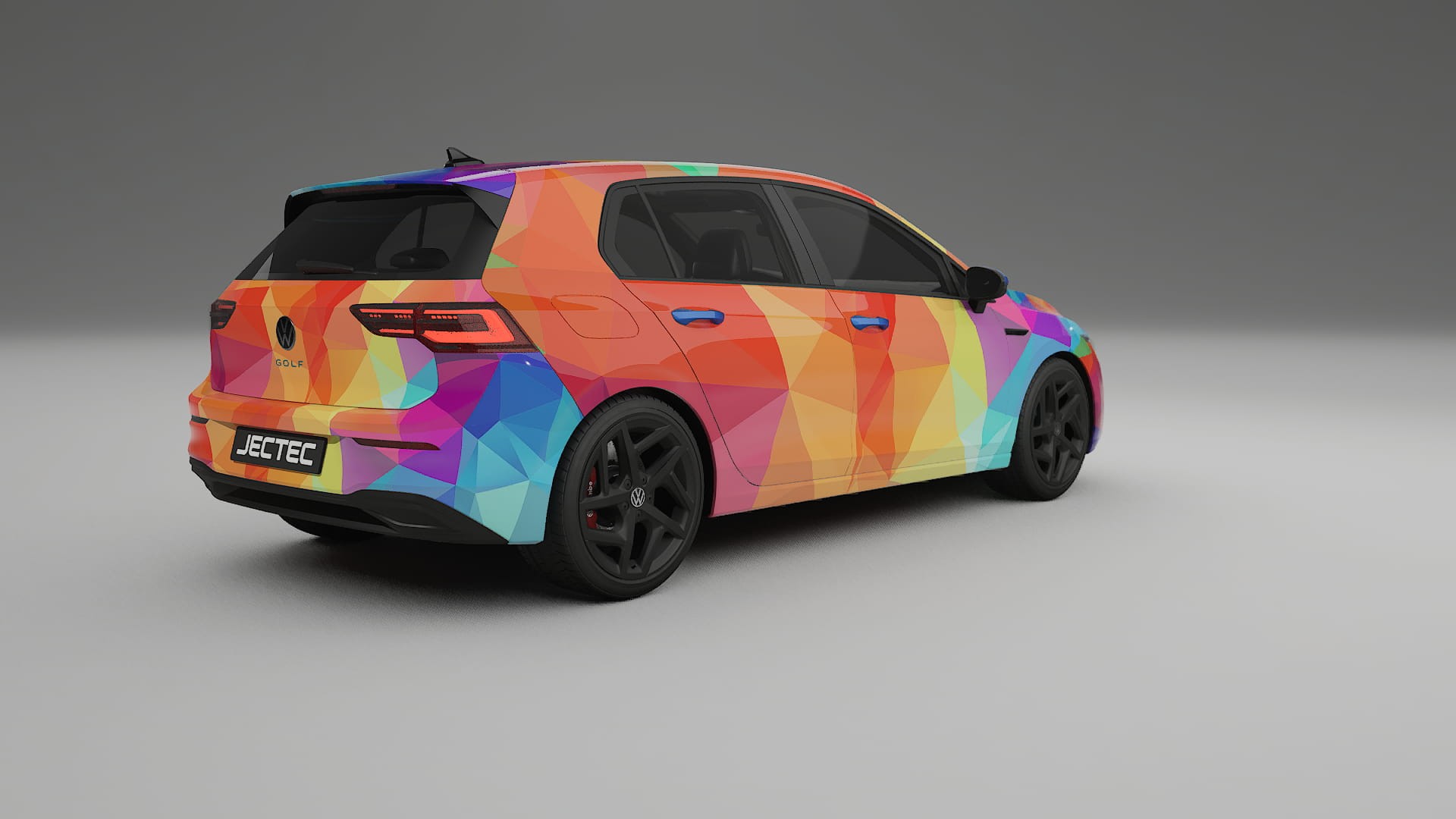 VW Golf Mk8 VECTOR VIBE – Ontworpen Wrap PPF Kit van Printbaar Polyurethaanfolie
