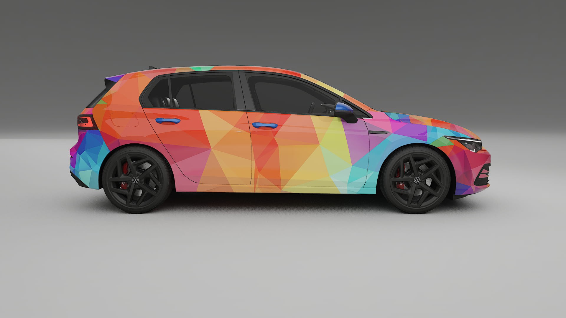VW Golf Mk8 VECTOR VIBE – Ontworpen Wrap PPF Kit van Printbaar Polyurethaanfolie