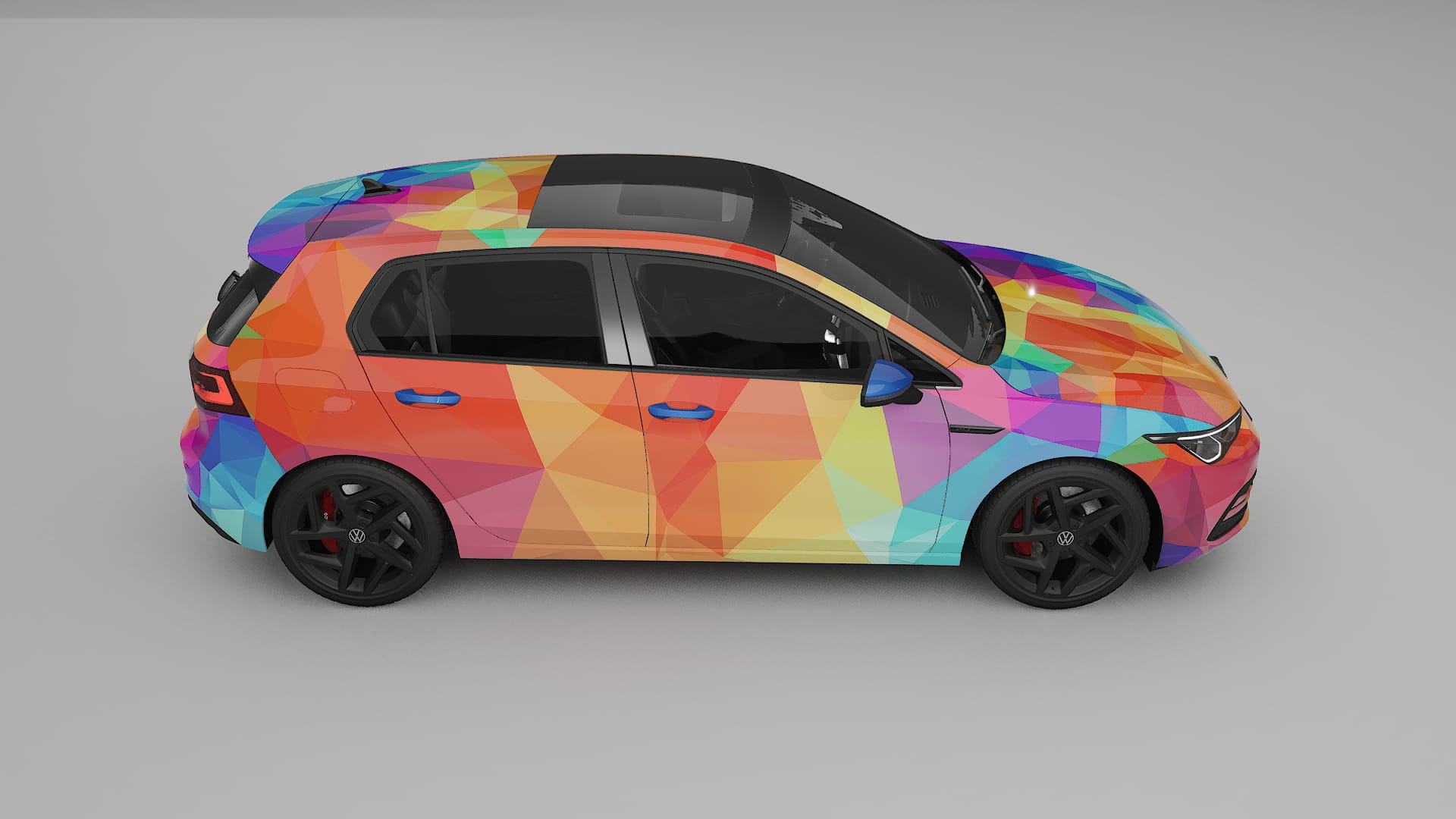 VW Golf Mk8 VECTOR VIBE – Ontworpen Wrap PPF Kit van Printbaar Polyurethaanfolie