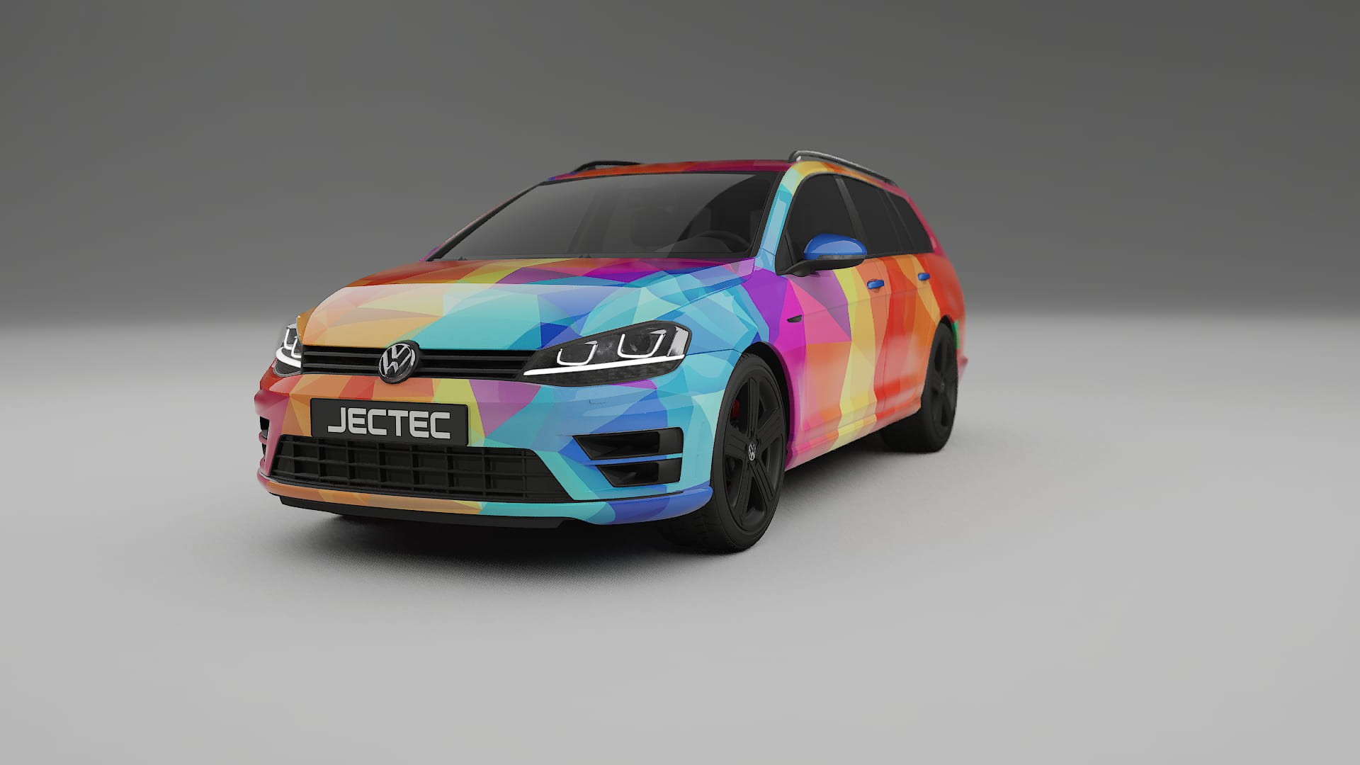 VW Golf Variant Mk7 VECTOR VIBE – Ontworpen Wrap PPF Kit van Printbaar Polyurethaanfolie