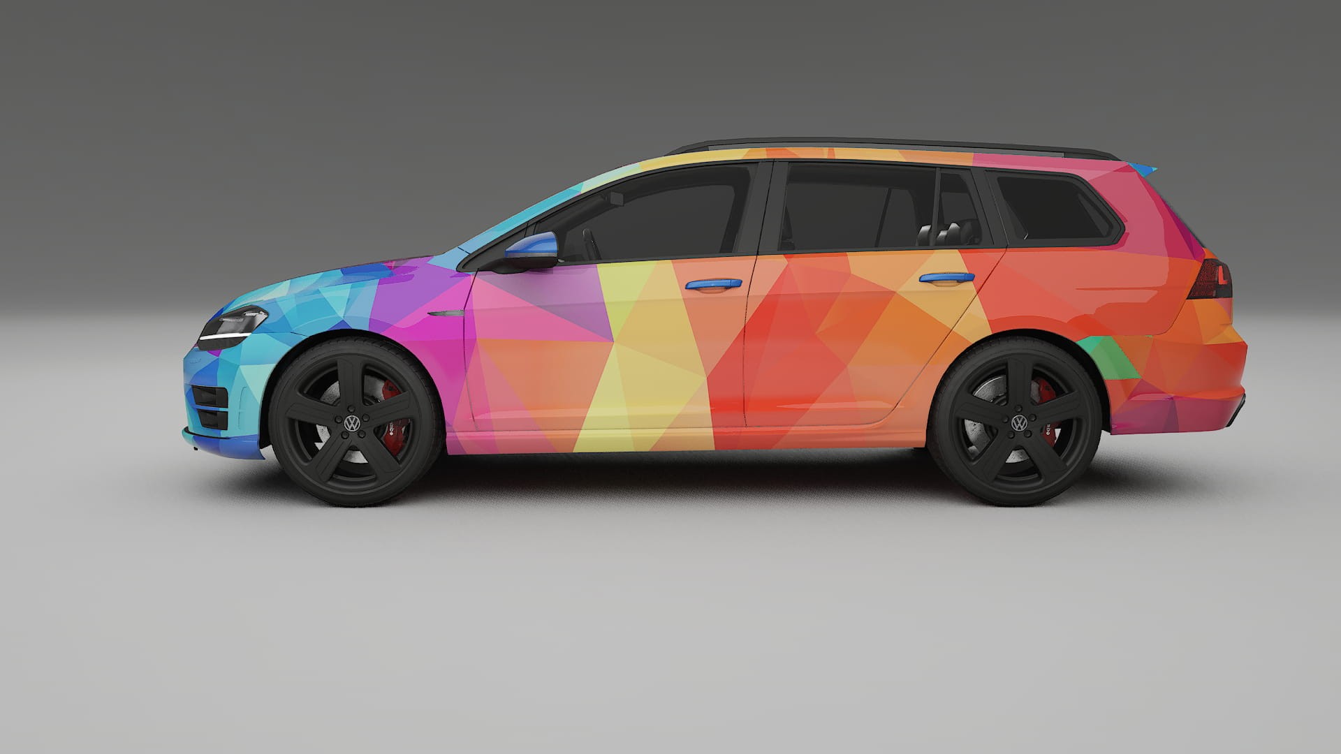 VW Golf Variant Mk7 VECTOR VIBE – Ontworpen Wrap PPF Kit van Printbaar Polyurethaanfolie
