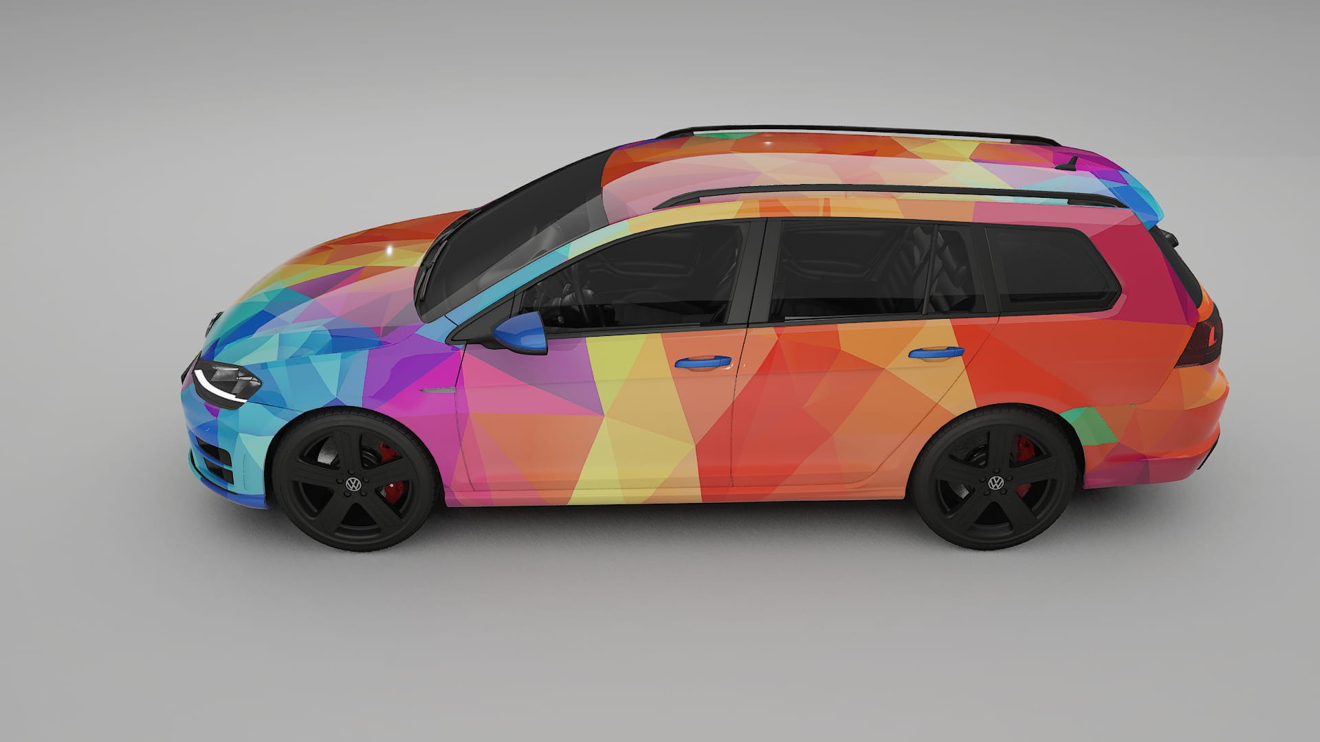 VW Golf Variant Mk7 VECTOR VIBE – Ontworpen Wrap PPF Kit van Printbaar Polyurethaanfolie