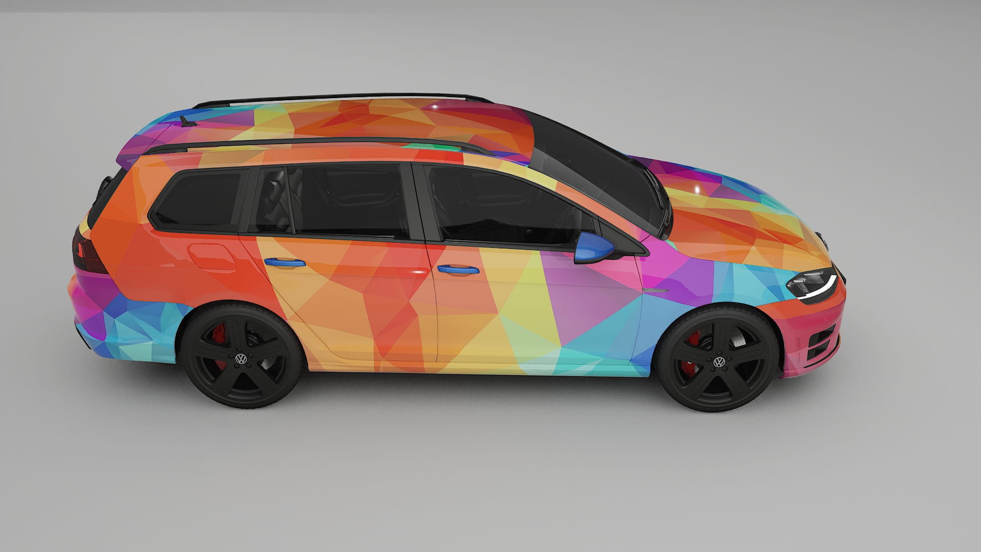 VW Golf Variant Mk7 VECTOR VIBE – Ontworpen Wrap PPF Kit van Printbaar Polyurethaanfolie