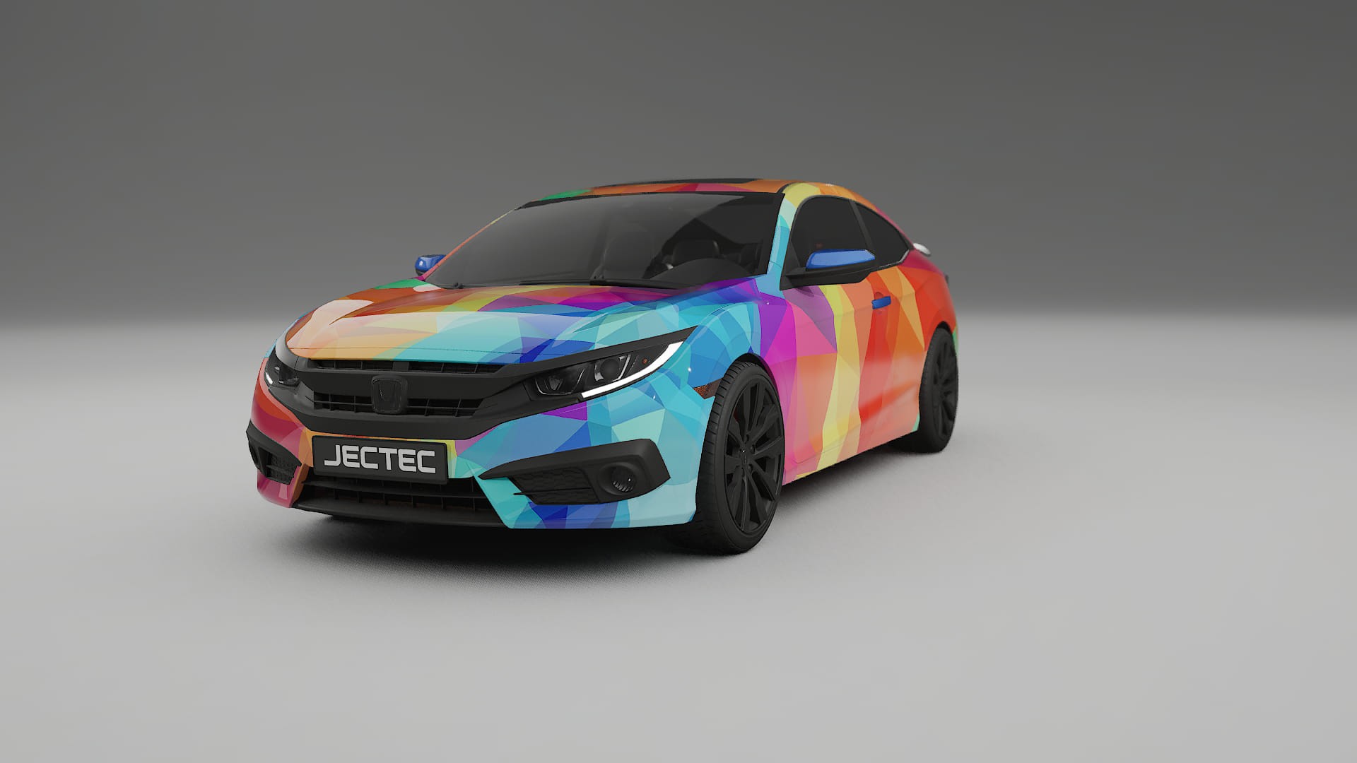 Honda Civic coupe prefacelift pre-LCI VECTOR VIBE – Ontworpen Wrap PPF Kit van Printbaar Polyurethaanfolie