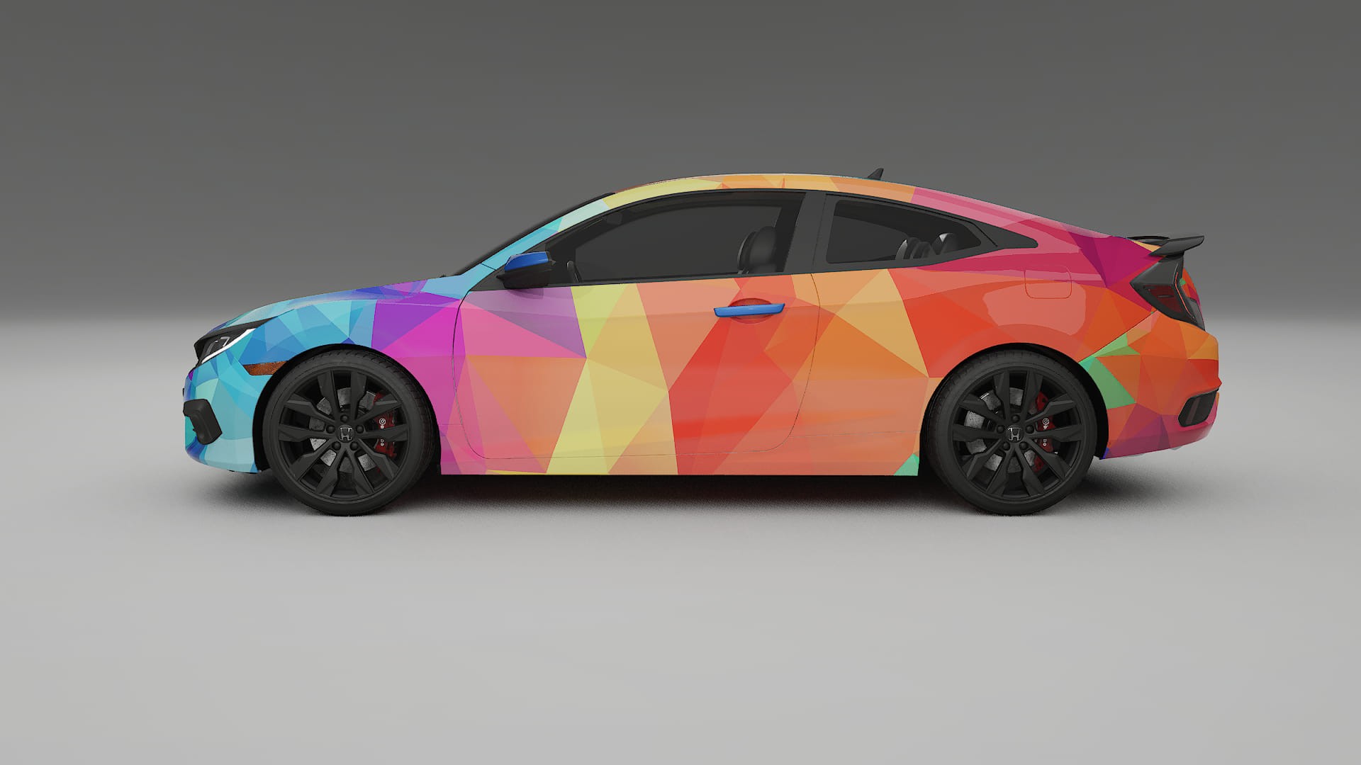 Honda Civic coupe prefacelift pre-LCI VECTOR VIBE – Ontworpen Wrap PPF Kit van Printbaar Polyurethaanfolie