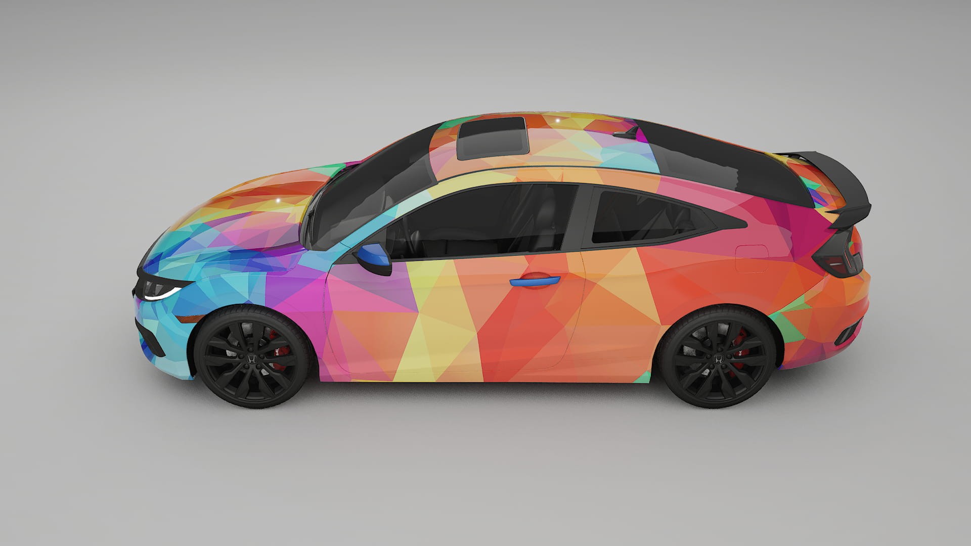 Honda Civic coupe prefacelift pre-LCI VECTOR VIBE – Ontworpen Wrap PPF Kit van Printbaar Polyurethaanfolie