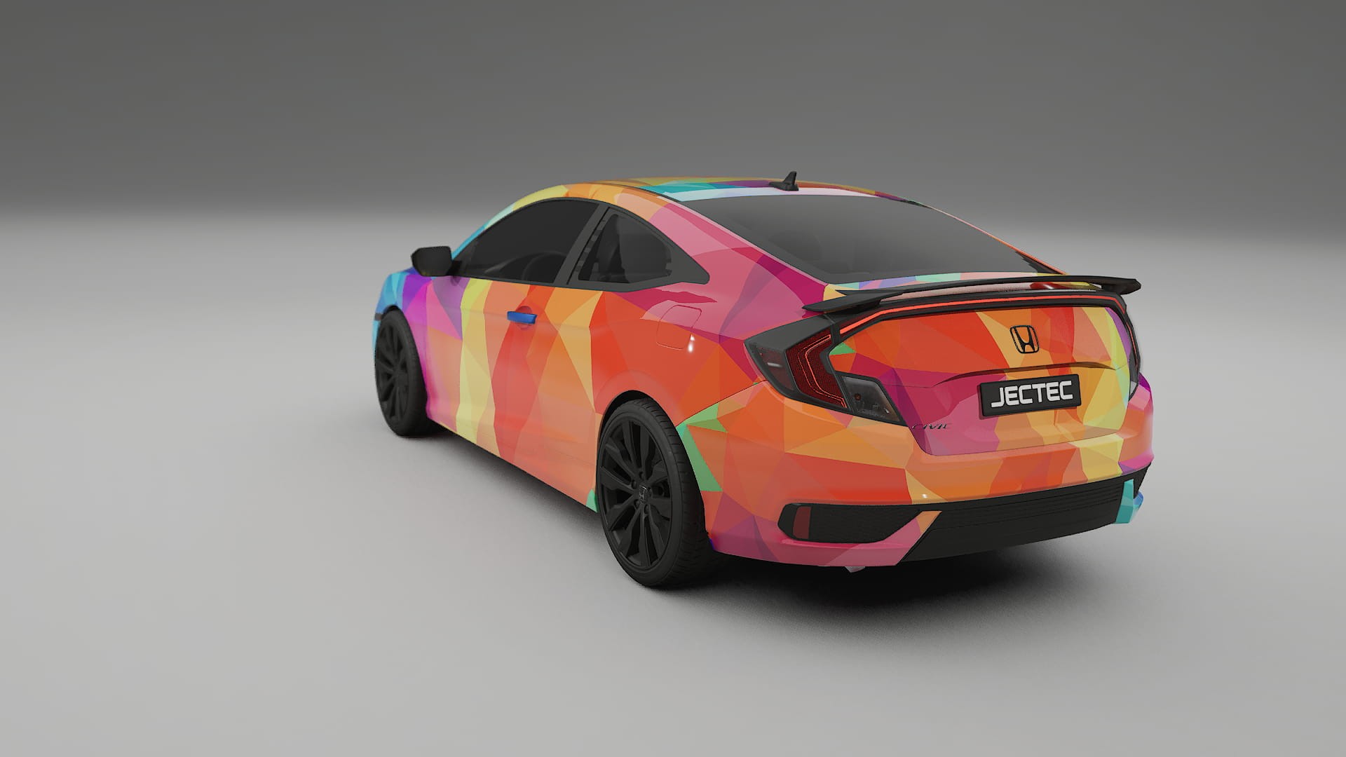 Honda Civic coupe prefacelift pre-LCI VECTOR VIBE – Ontworpen Wrap PPF Kit van Printbaar Polyurethaanfolie