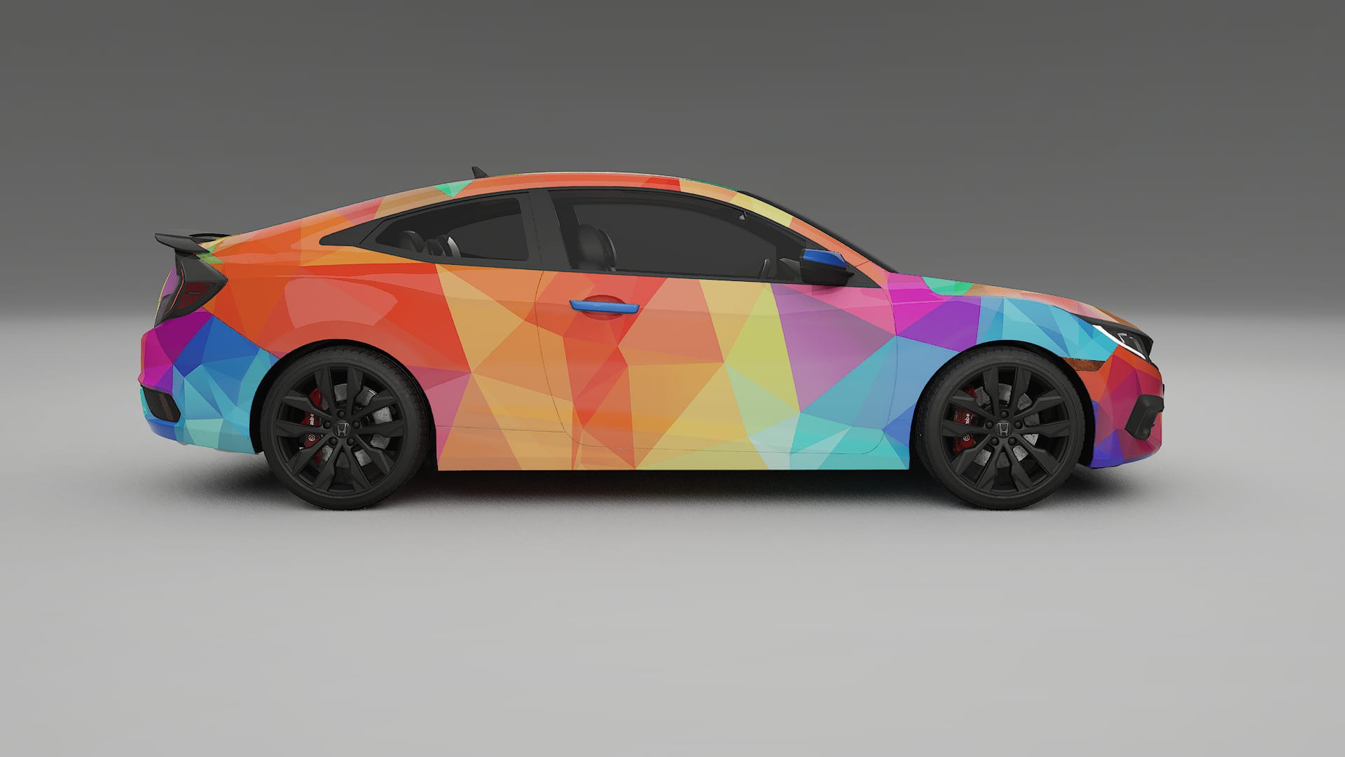 Honda Civic coupe prefacelift pre-LCI VECTOR VIBE – Ontworpen Wrap PPF Kit van Printbaar Polyurethaanfolie