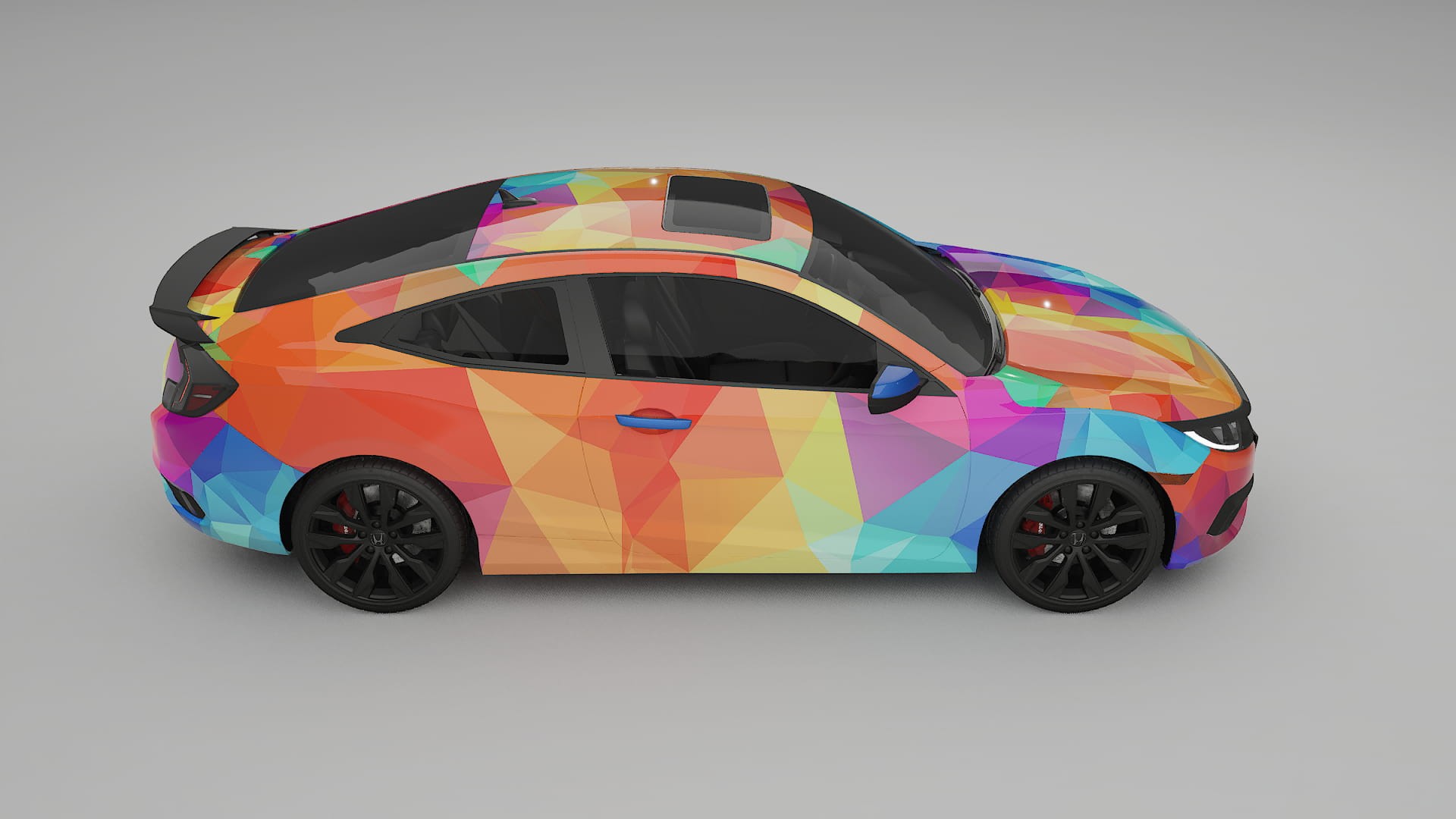Honda Civic coupe prefacelift pre-LCI VECTOR VIBE – Ontworpen Wrap PPF Kit van Printbaar Polyurethaanfolie