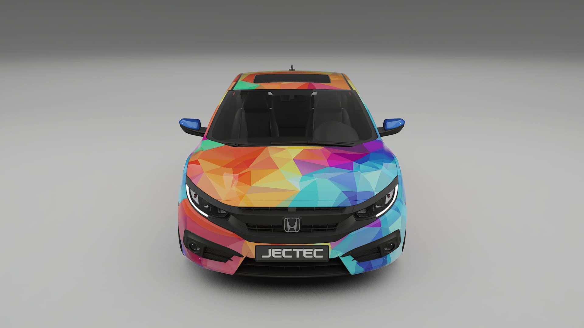 Honda Civic coupe prefacelift pre-LCI VECTOR VIBE – Ontworpen Wrap PPF Kit van Printbaar Polyurethaanfolie