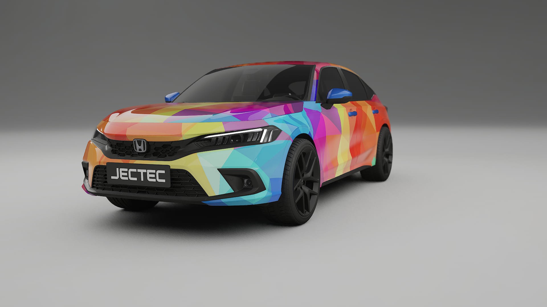 Honda Civic hatchback VECTOR VIBE – Ontworpen Wrap PPF Kit van Printbaar Polyurethaanfolie